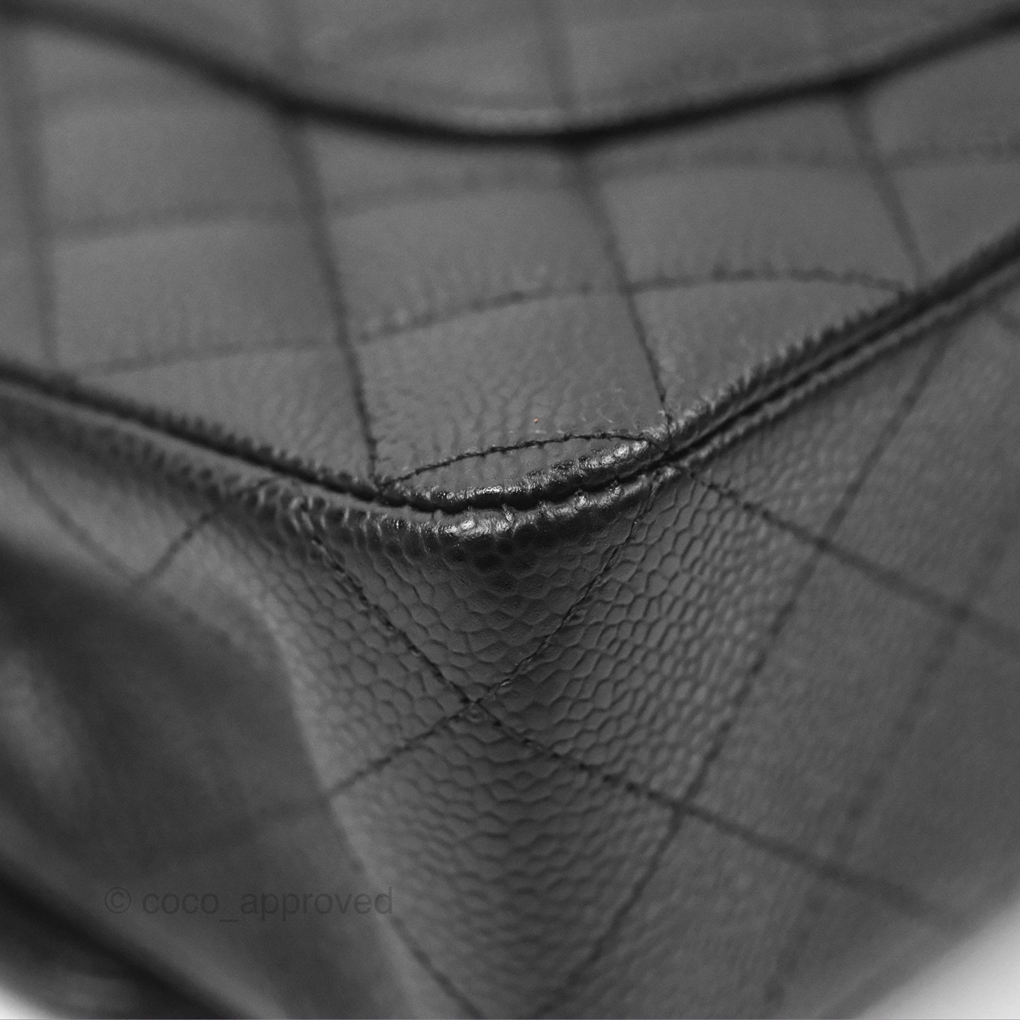Chanel Classic M/L Medium Flap Quilted Black Caviar Silver Hardware