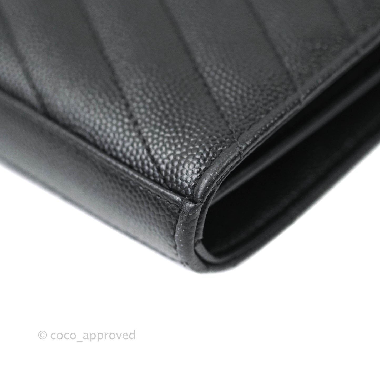 Saint Laurent Wallet on Chain Large Black Grained Leather Gold Hardware