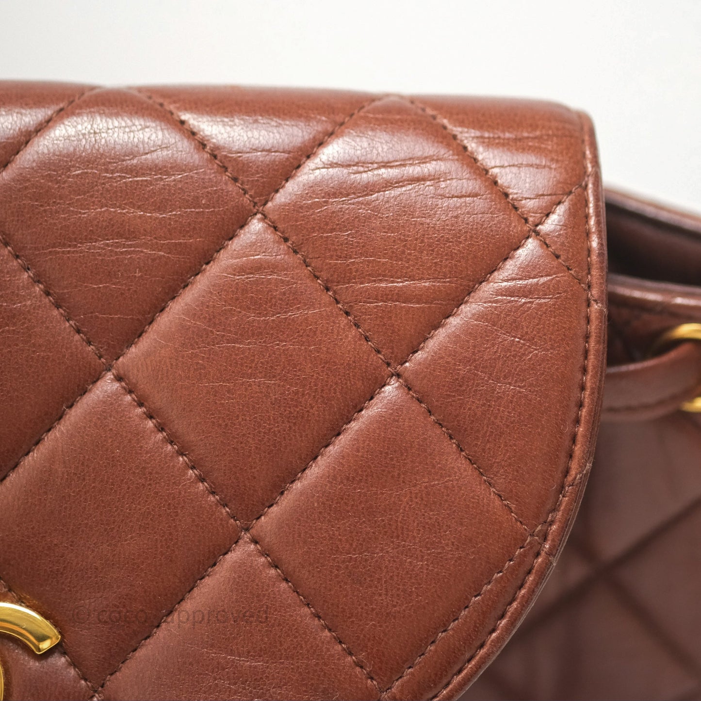 Chanel Vintage CC Duma Backpack Brown Lambskin 24K Gold Hardware