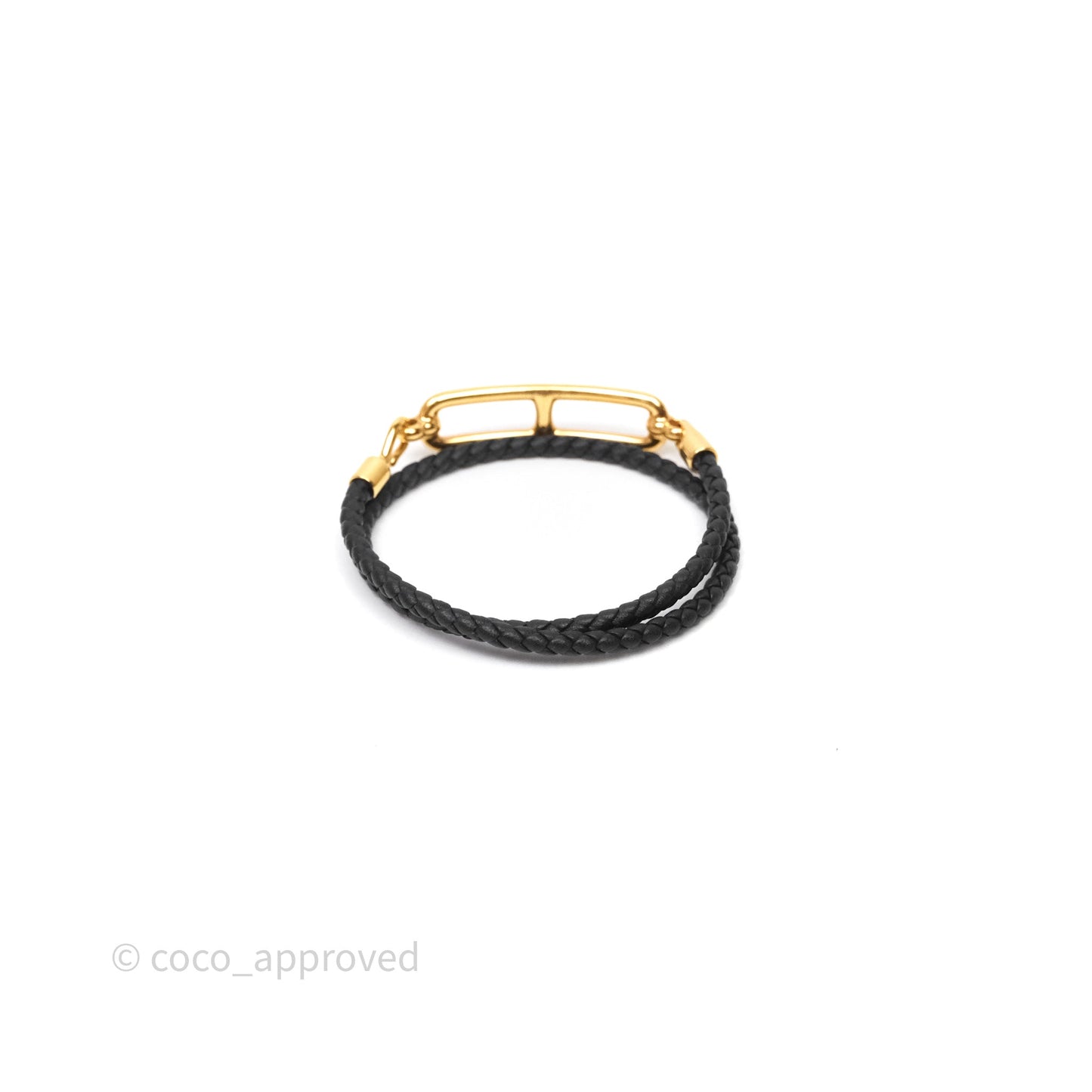 Hermès Roulis Double Tour Bracelet Black Swift Gold Hardware