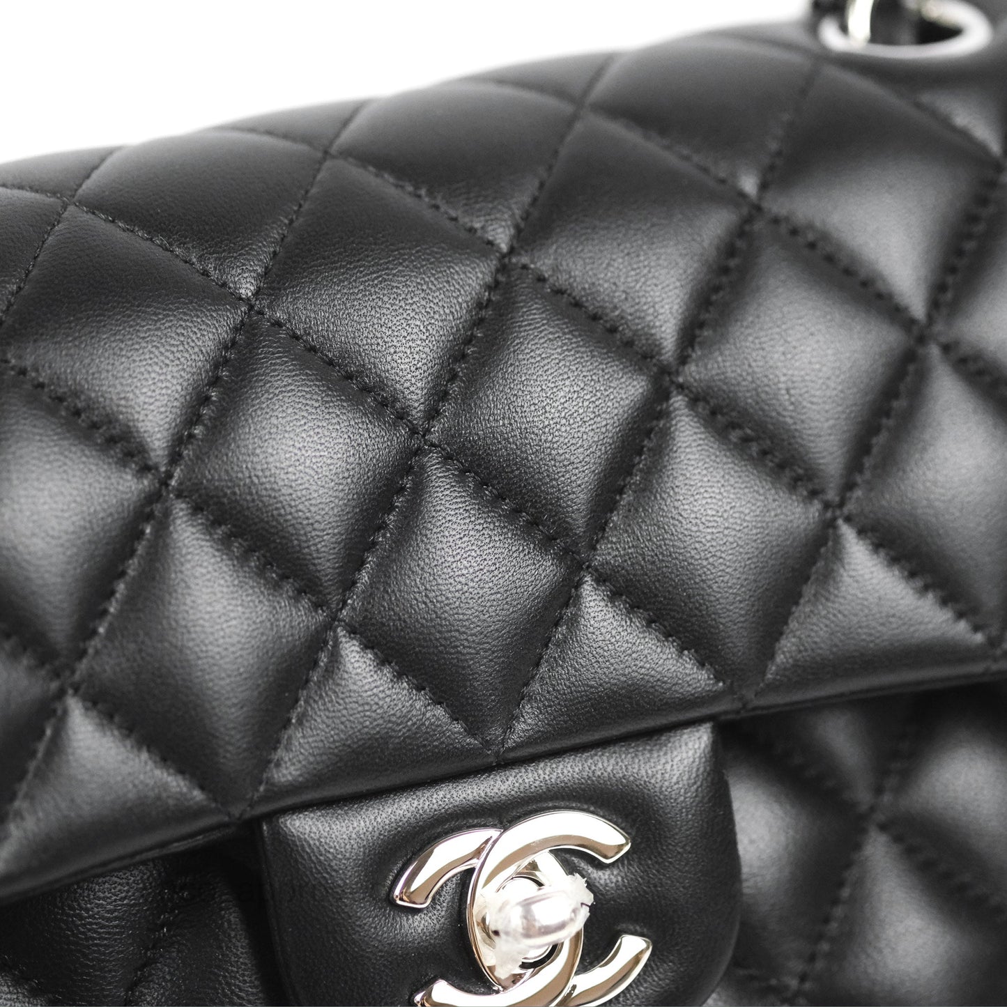 Chanel Small Classic Quilted Flap Black Lambskin Silver Hardware