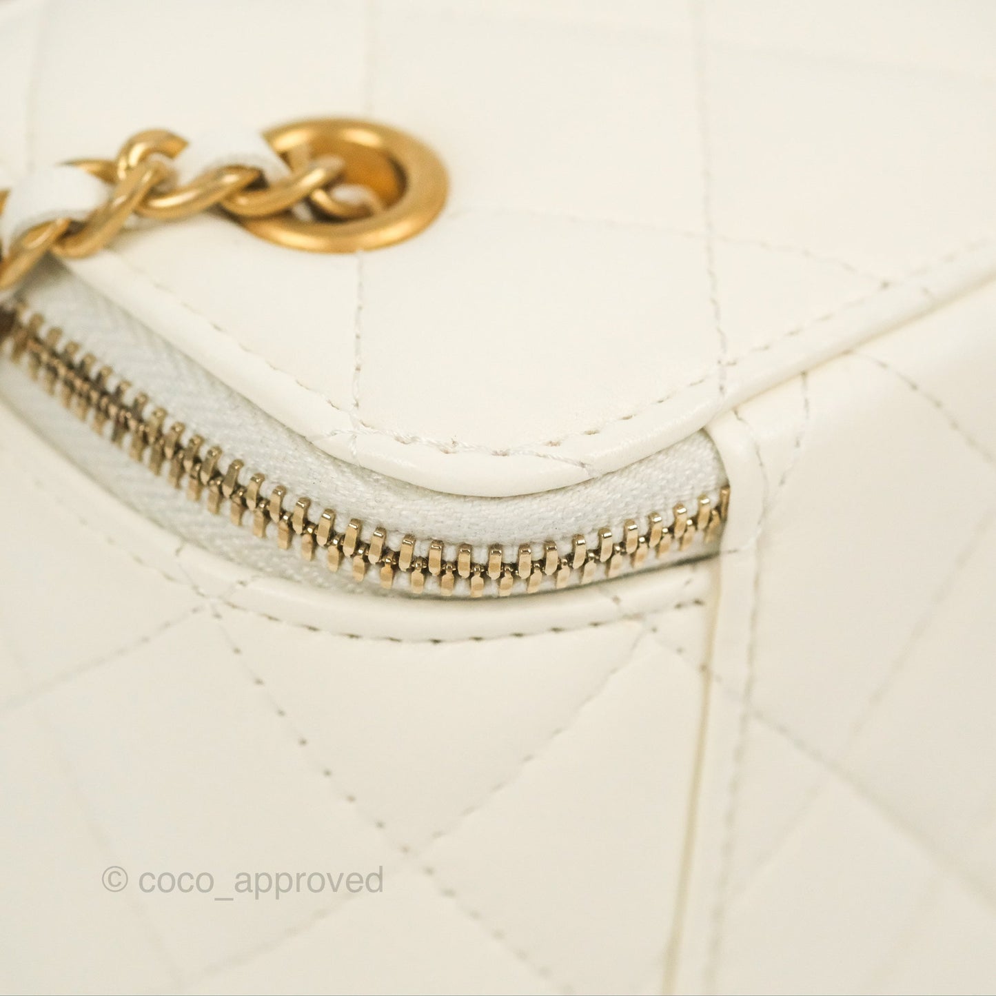 Chanel Mini Pearl Crush Vanity With Chain White Gold Hardware