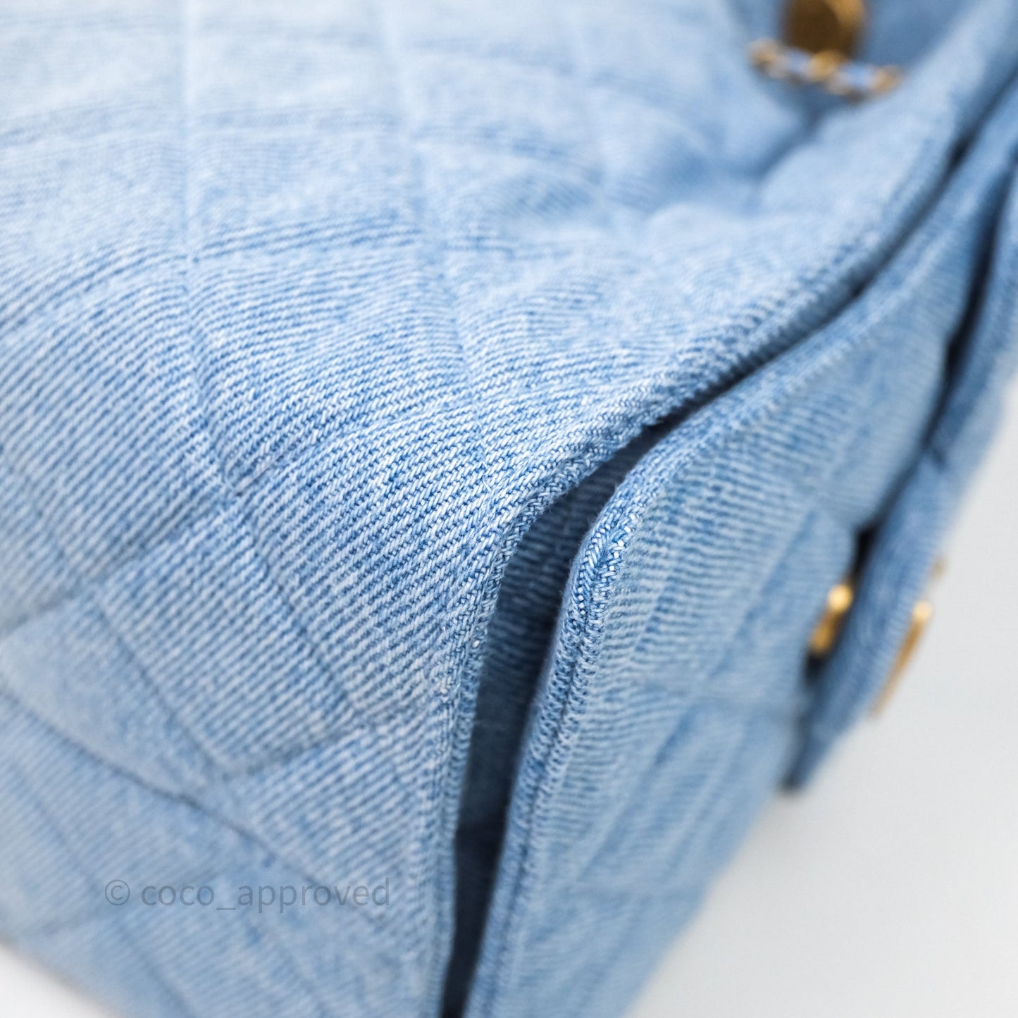 Chanel 25 Small Hobo Blue Washed Denim Aged Gold Hardware