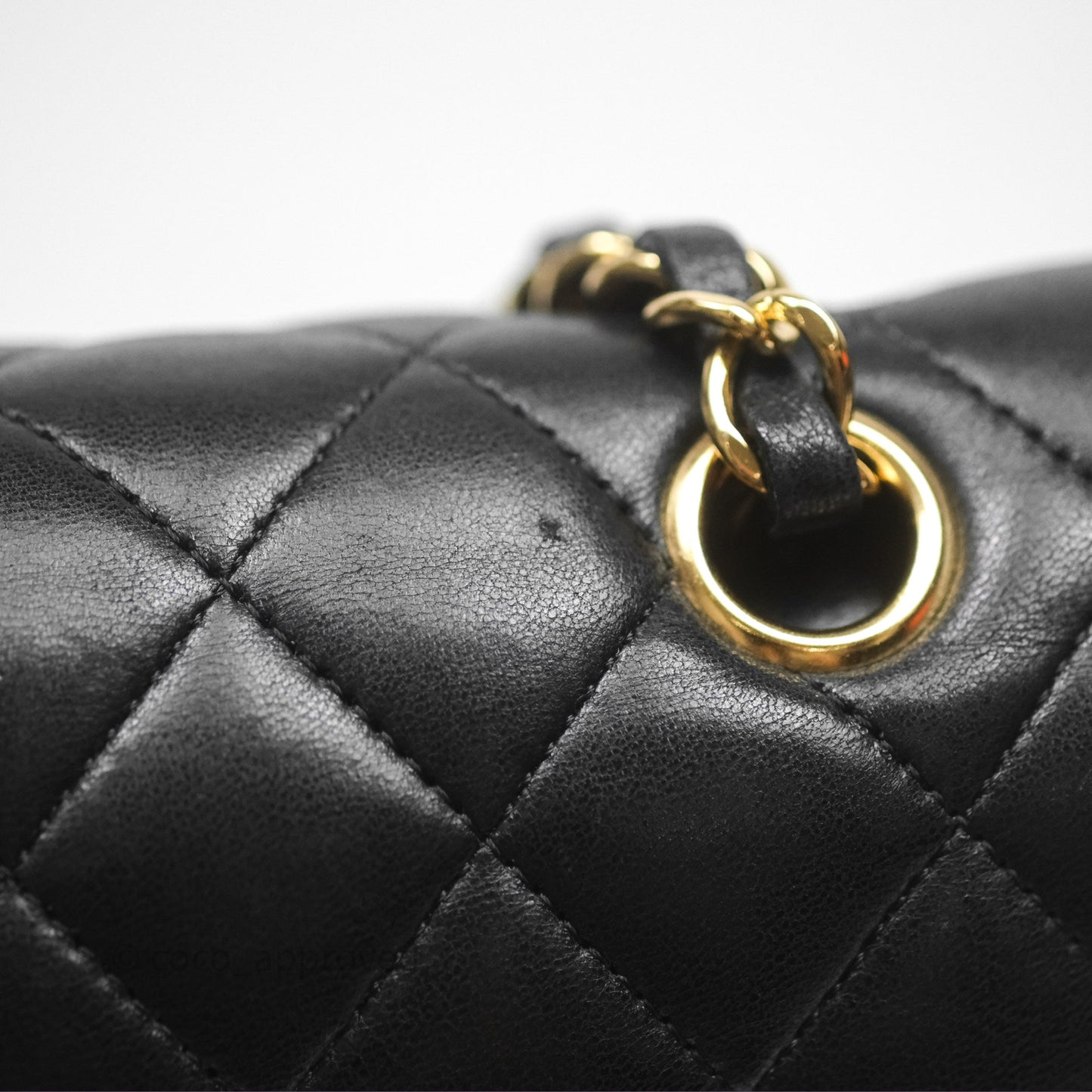 Chanel Classic M/L Medium Flap Quilted Black Lambskin Gold Hardware
