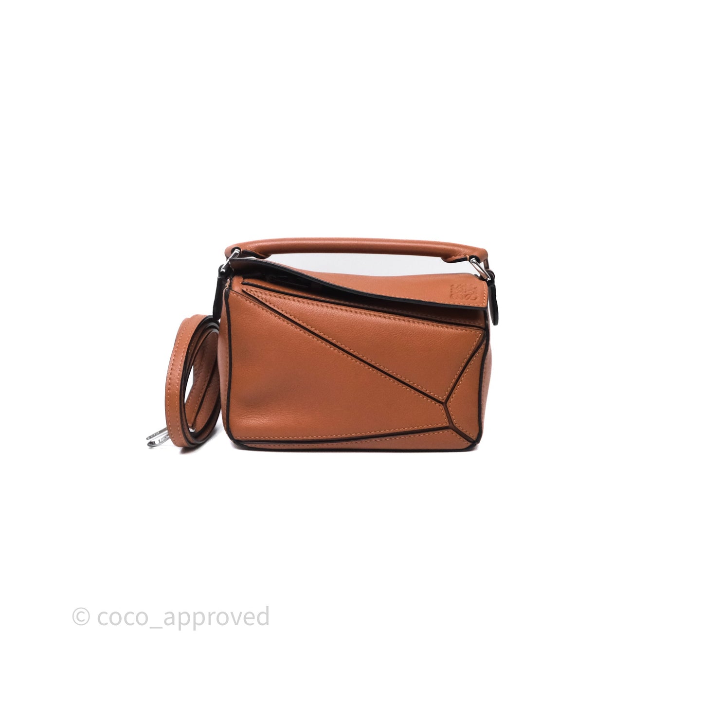 Loewe Mini Puzzle Bag Tan Calfskin Palladium Hardware