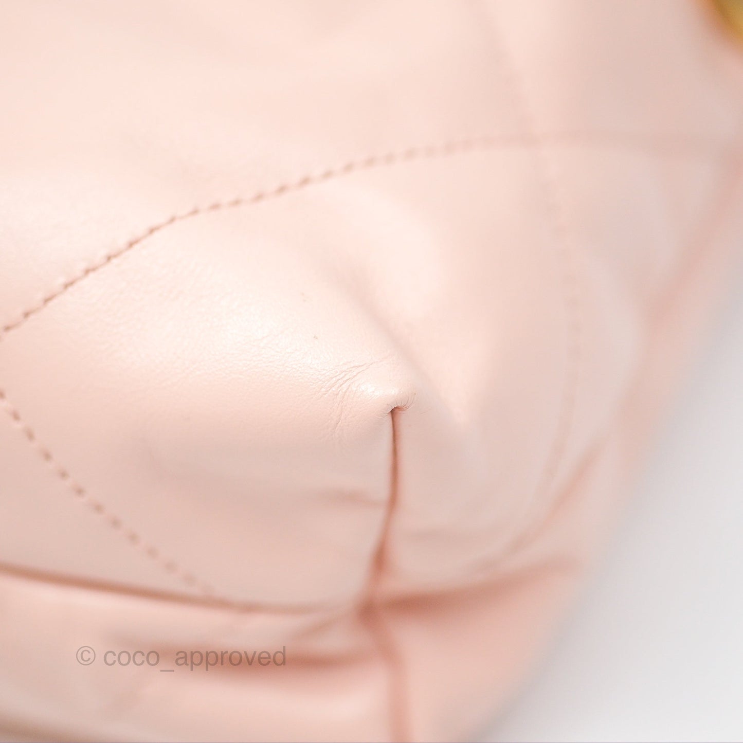 Chanel 22 Small Quilted Pink Shiny Crumpled Calfskin Aged Gold Hardware