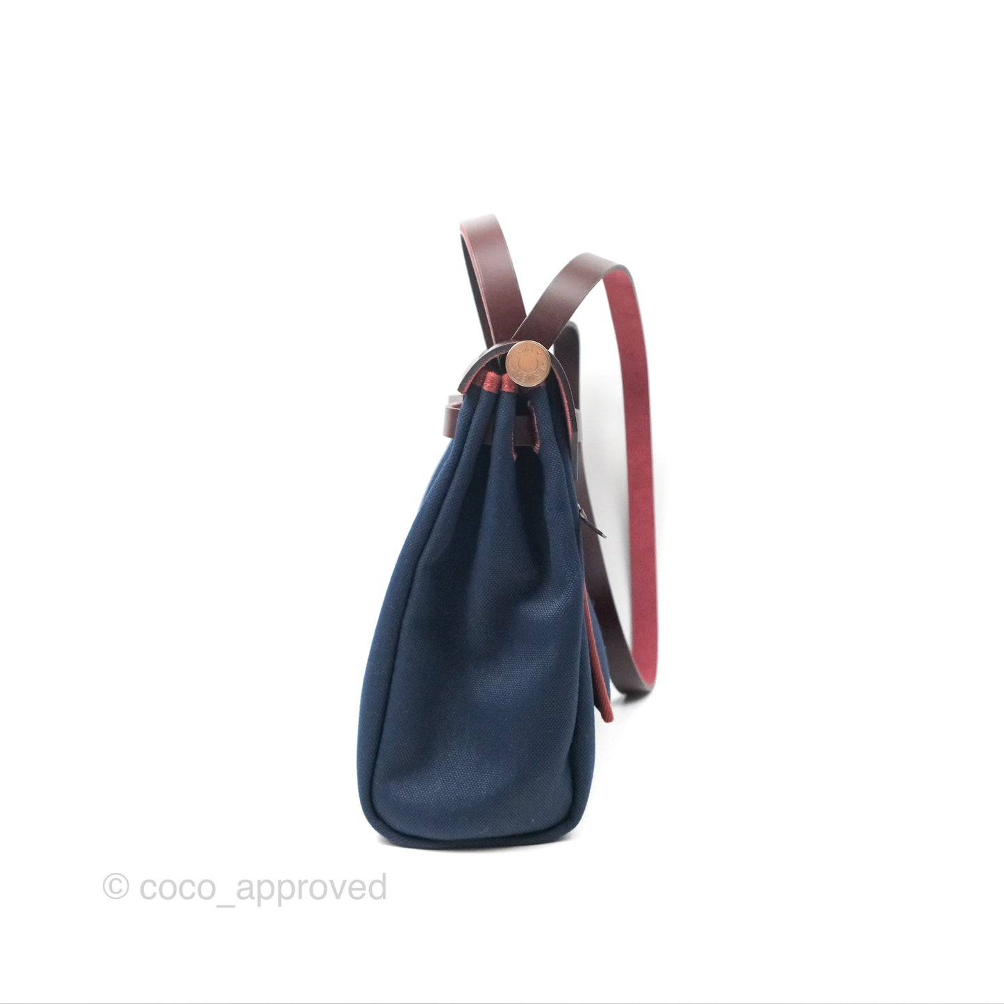 Hermès Herbag Zip 31 Bleu Marine/ Rouge Sellier Canvas Palladium Hardware