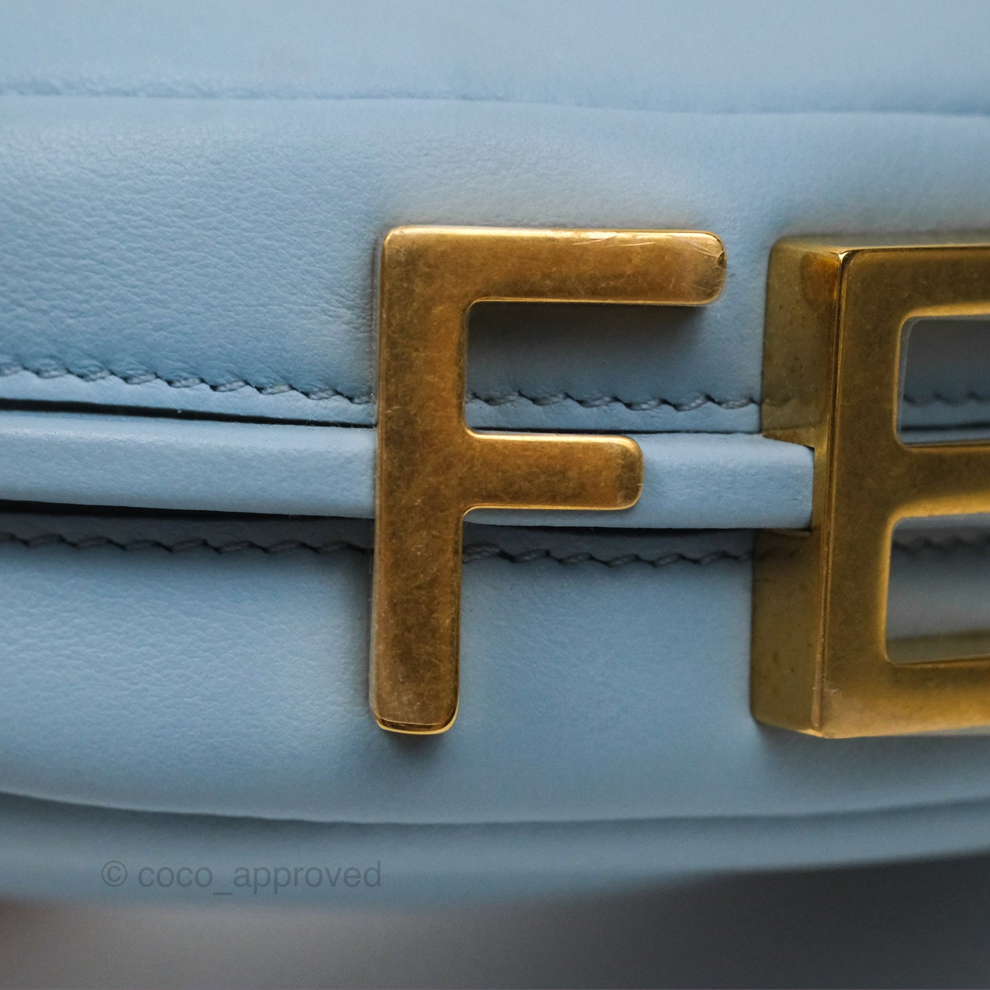 Fendi Nano Fendigraphy Hobo in Sky Blue Gold Hardware