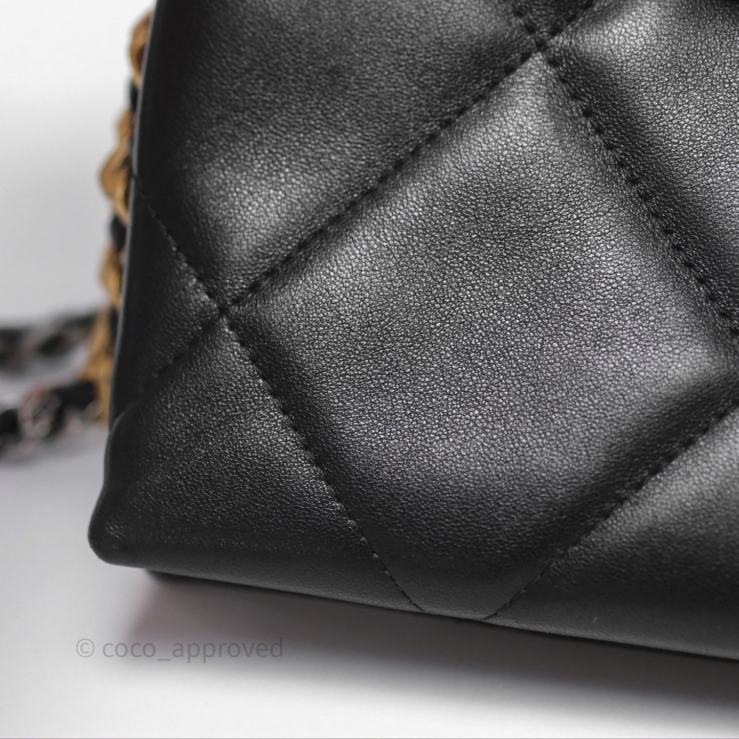 Chanel 19 Pouch Black Shiny Goatskin Mixed Hardware