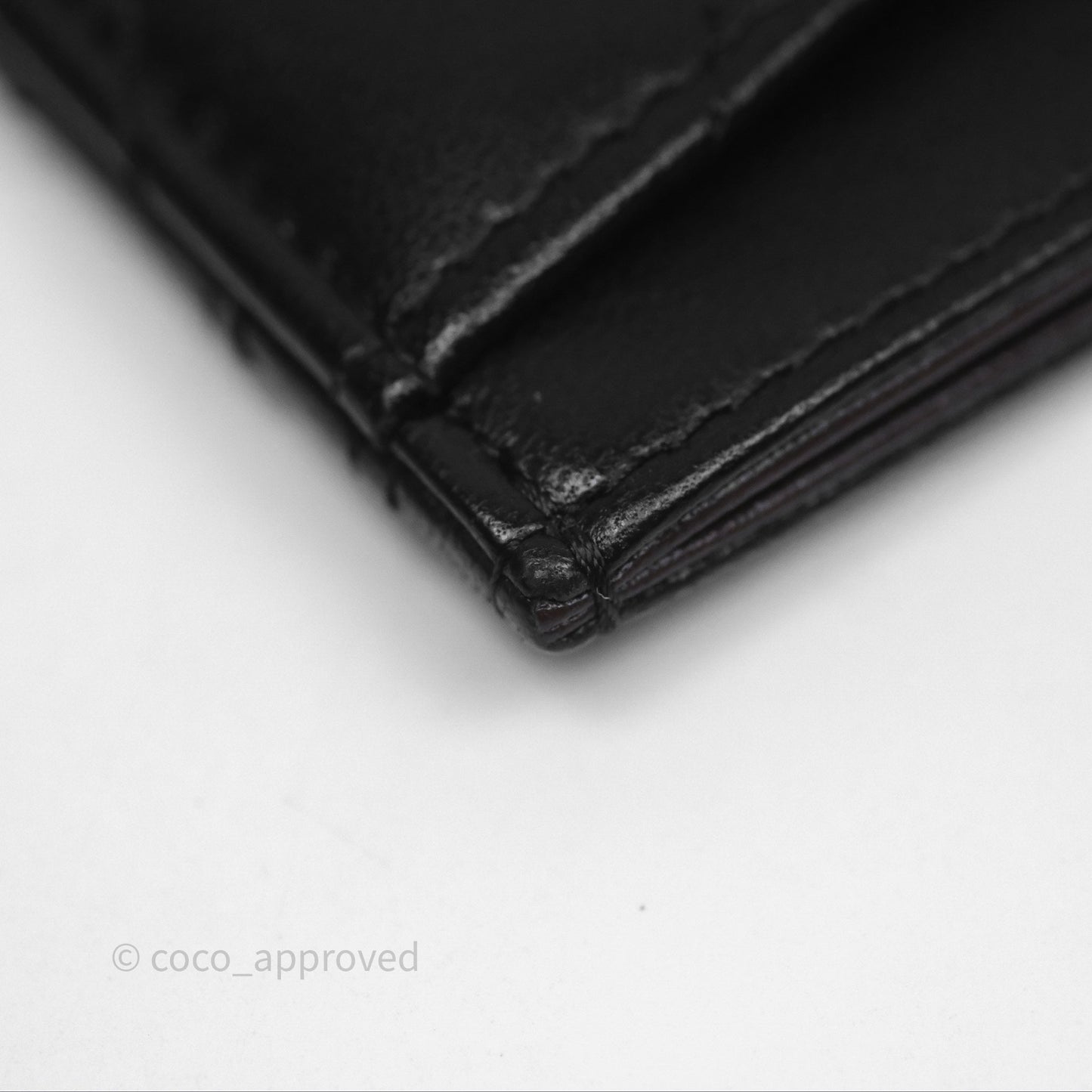 Chanel Classic Flat Card Holder Black Lambskin Silver Hardware