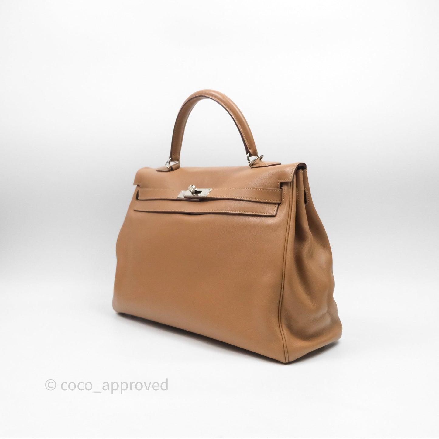 Hermès Kelly 35 Retourne Chai 0M Evercolor Palladium Hardware