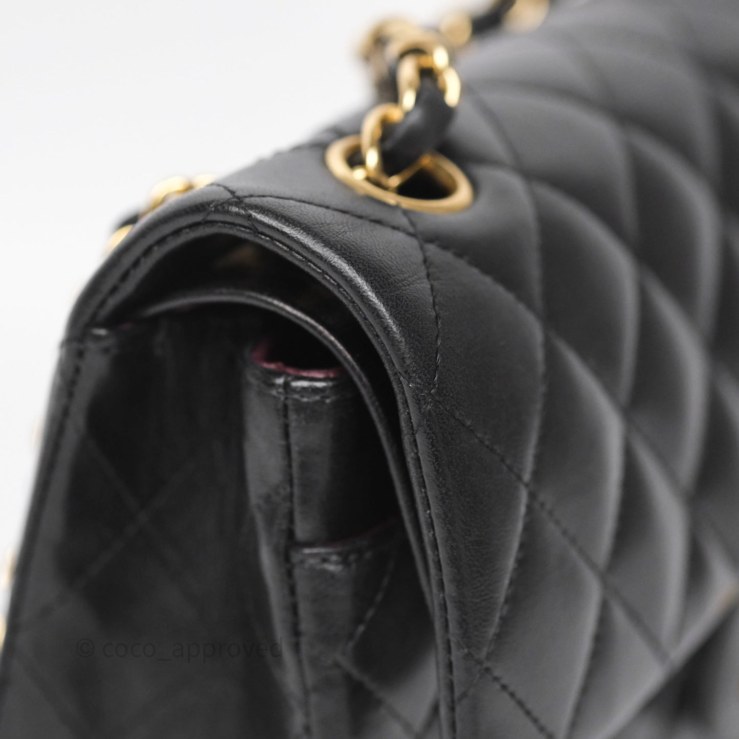 Chanel Small Classic Flap Quilted Black Lambskin Gold Hardware