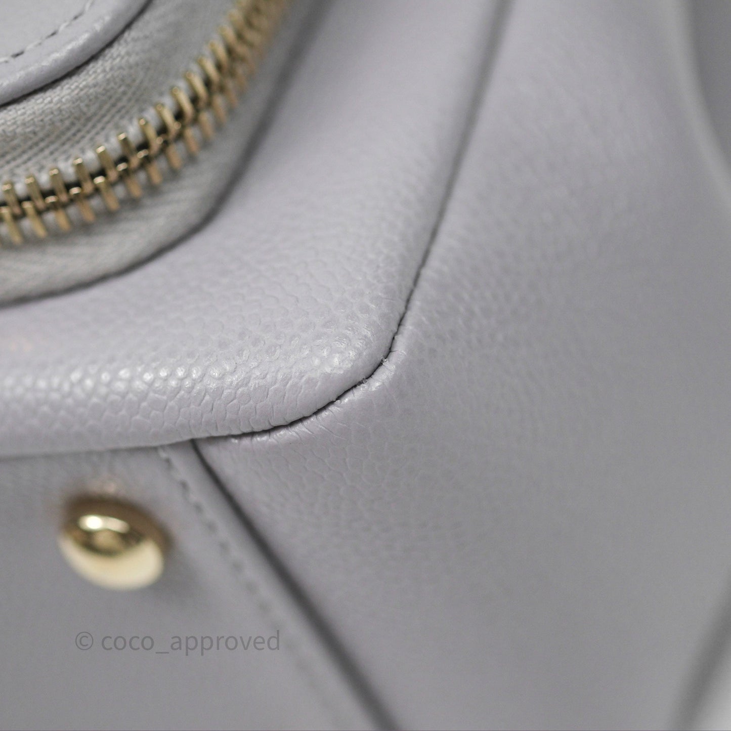 Chanel Quilted Medium Business Affinity Flap Light Grey Caviar Gold Hardware