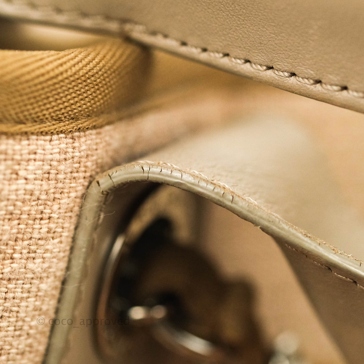 Chanel Large Deauville Beige Canvas Silver Hardware