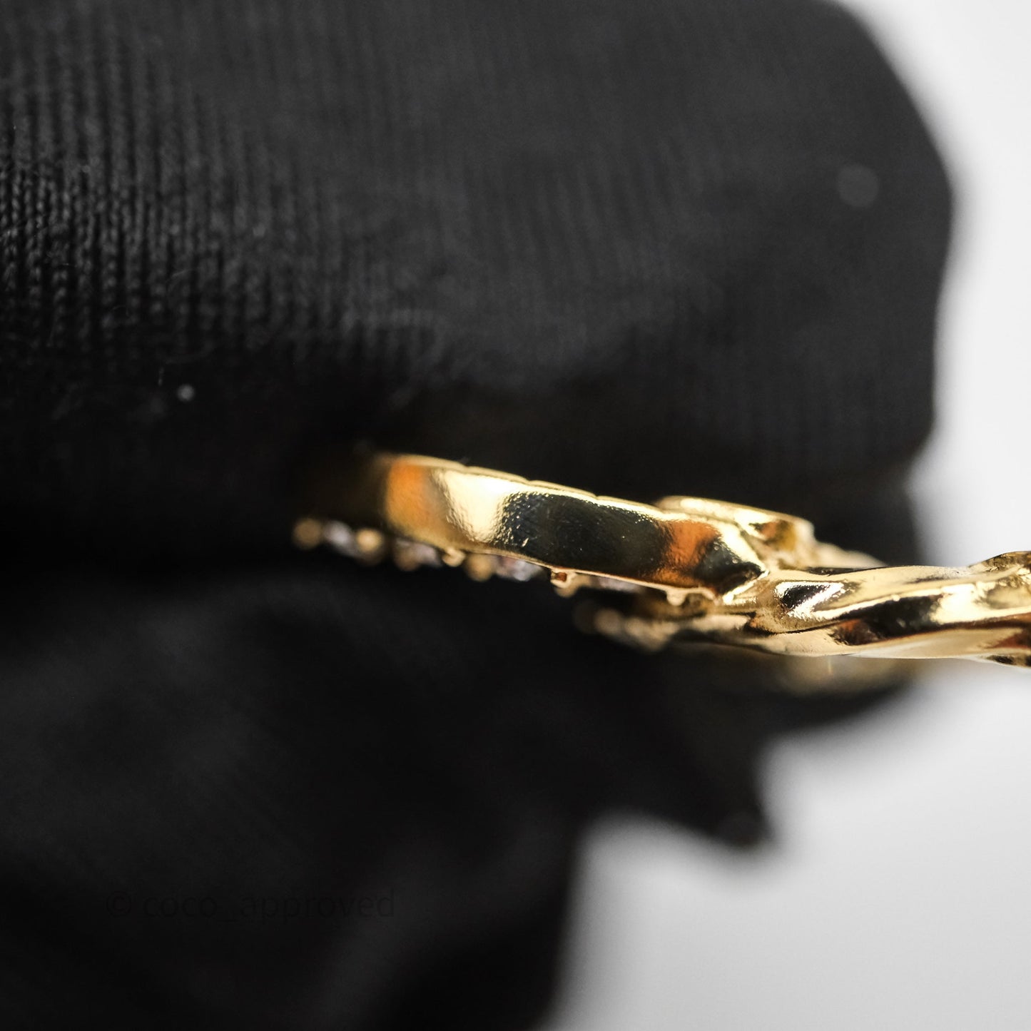 Chanel CC Crystals Earrings Gold Tone 23C