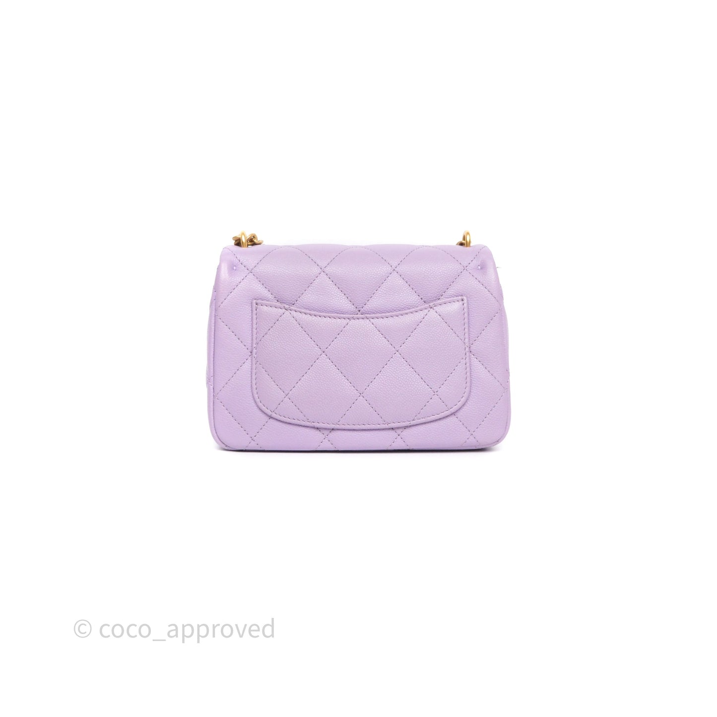 Chanel Heart Crush Mini Flap Bag Lilac Purple Caviar Aged Gold Hardware