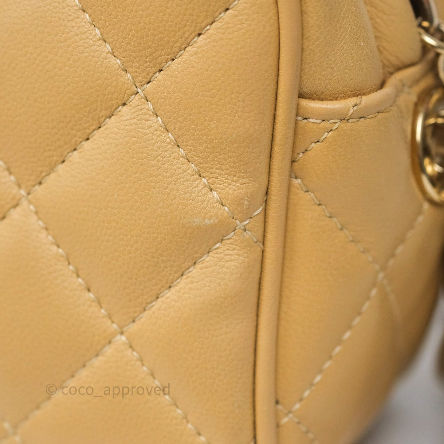 Chanel Coco Vintage Camera Case Beige Calfskin Gold Hardware