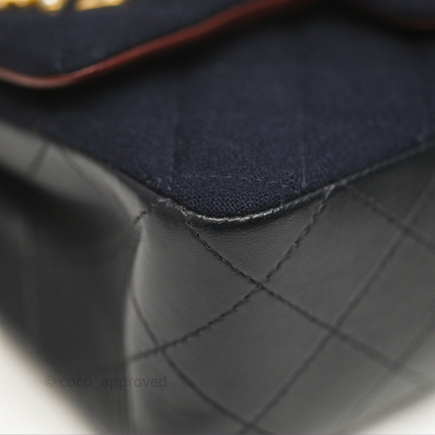 Chanel Paris-Hamburg Charms Mini Rectangular Flap Navy Wool 18C