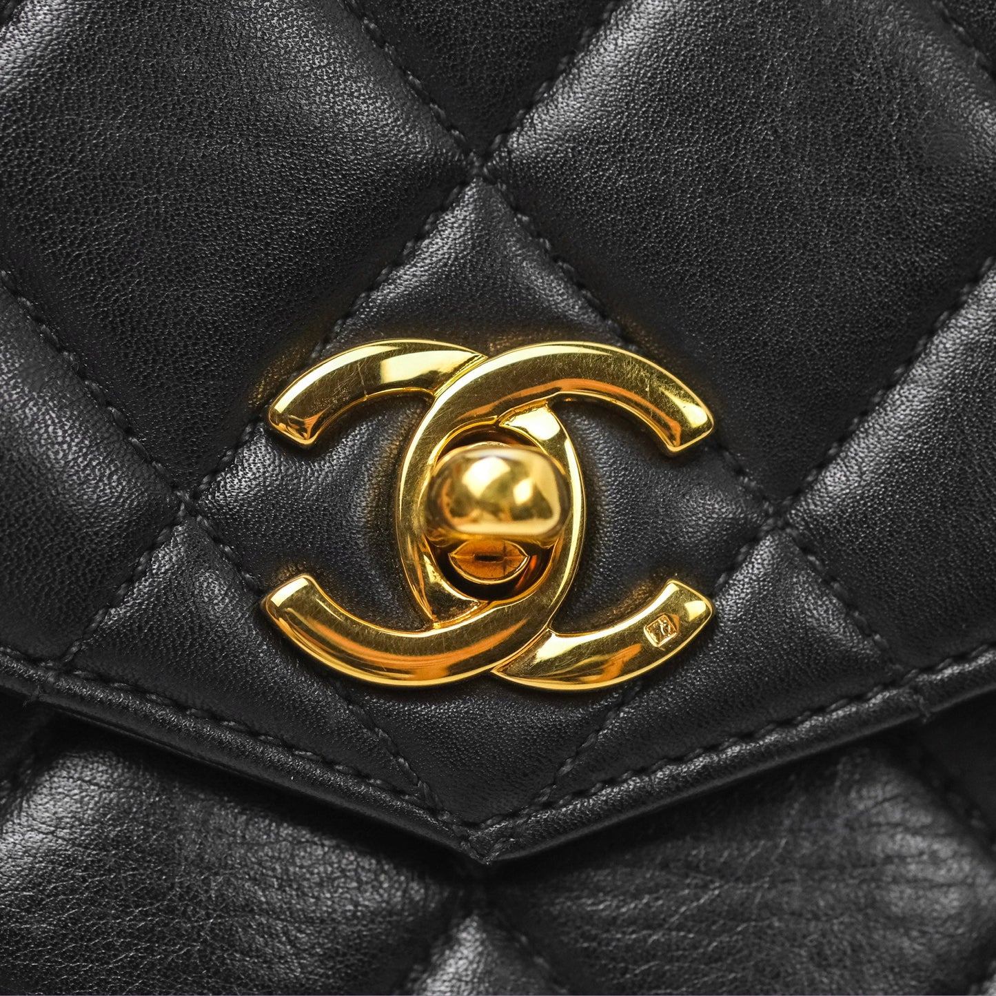 Chanel Vintage Belt Bag Quilted Black Lambskin 24K Gold Hardware