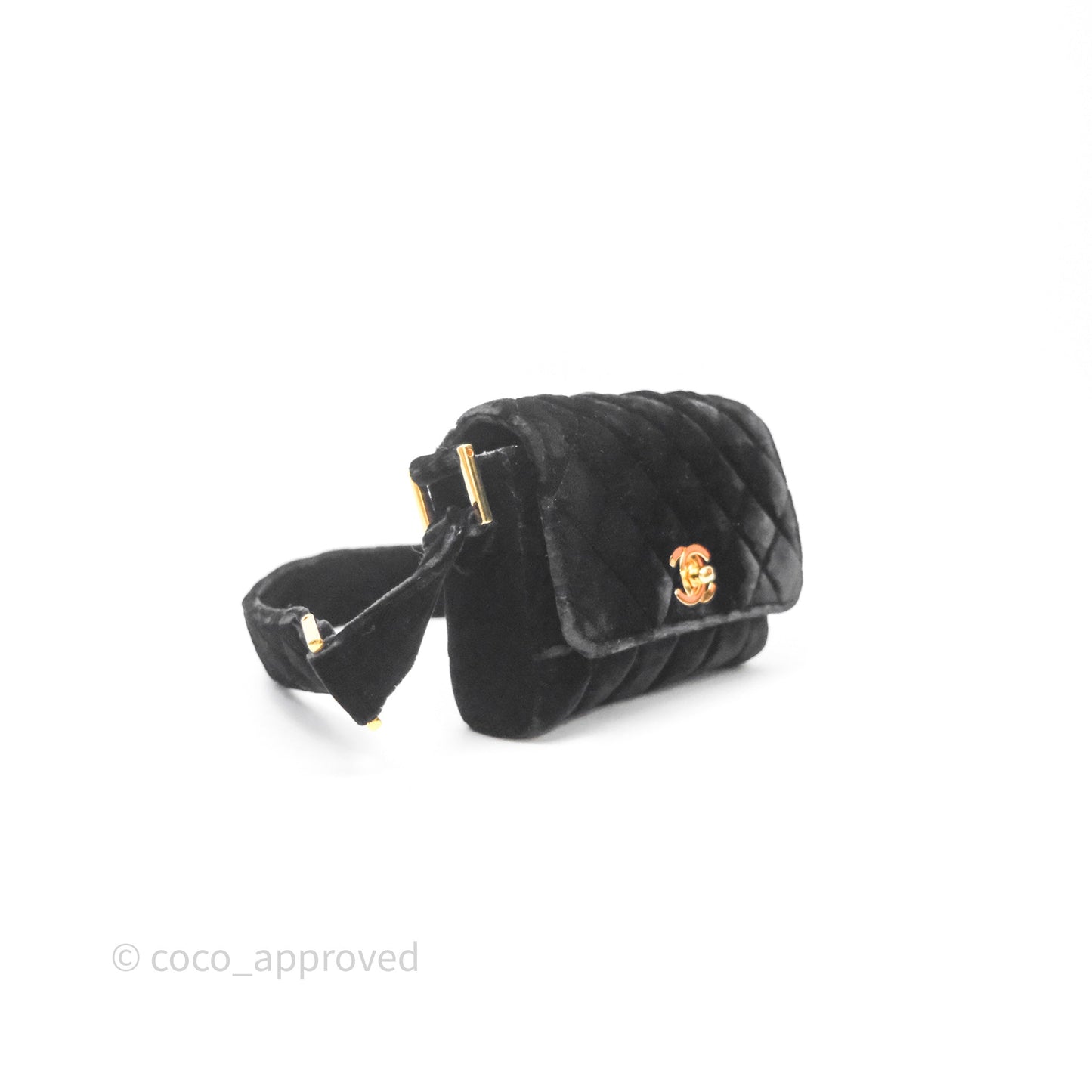 Chanel Vintage Mini Flap Bag Black Velvet Gold Hardware