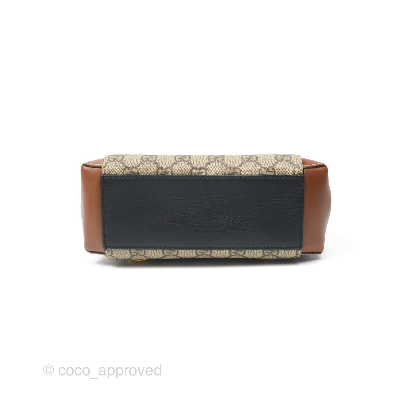 Gucci Mini Padlock Backpack GG Coated Canvas Black/Brown Leather