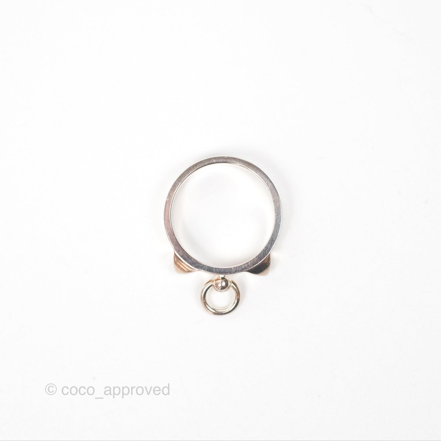 Hermes Collier de Chien Ring PM Sterling Silver Size 52