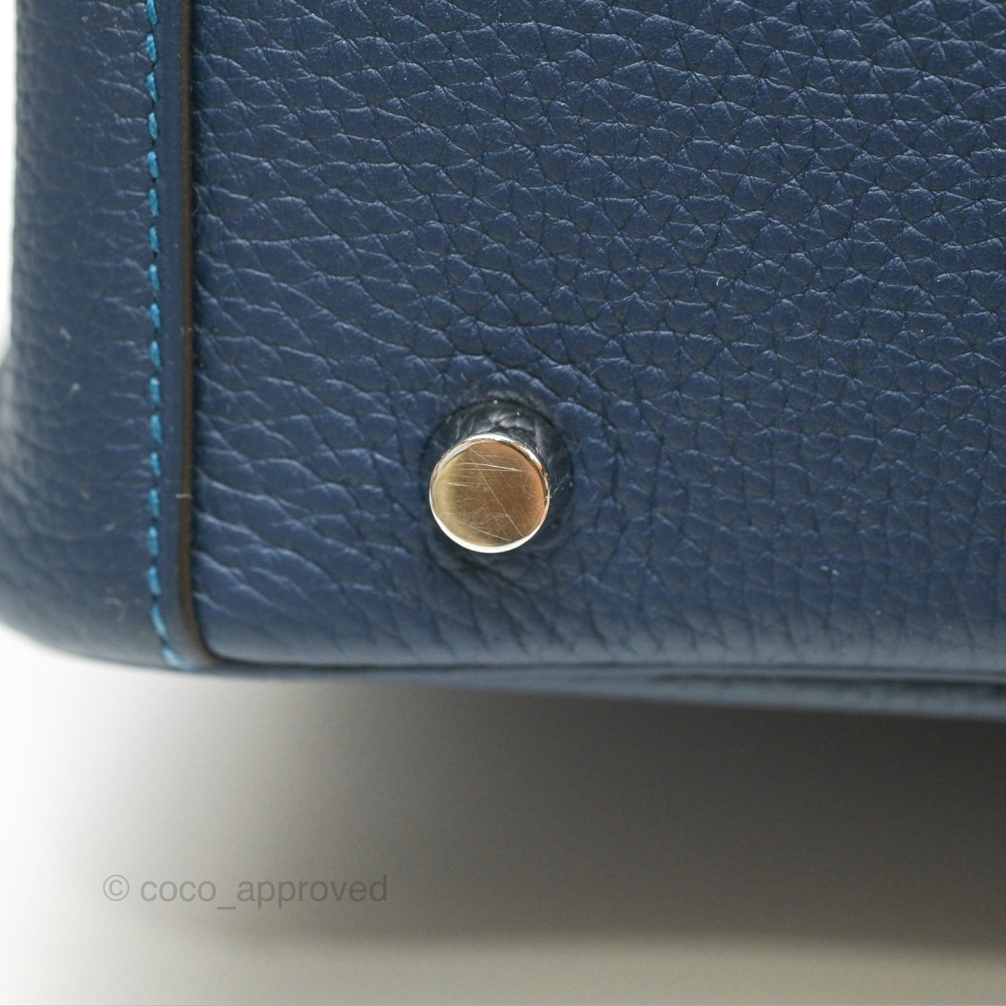 Hermès Lindy 30 Blue Saphir/ Blue Izmir Clemence Palladium Hardware