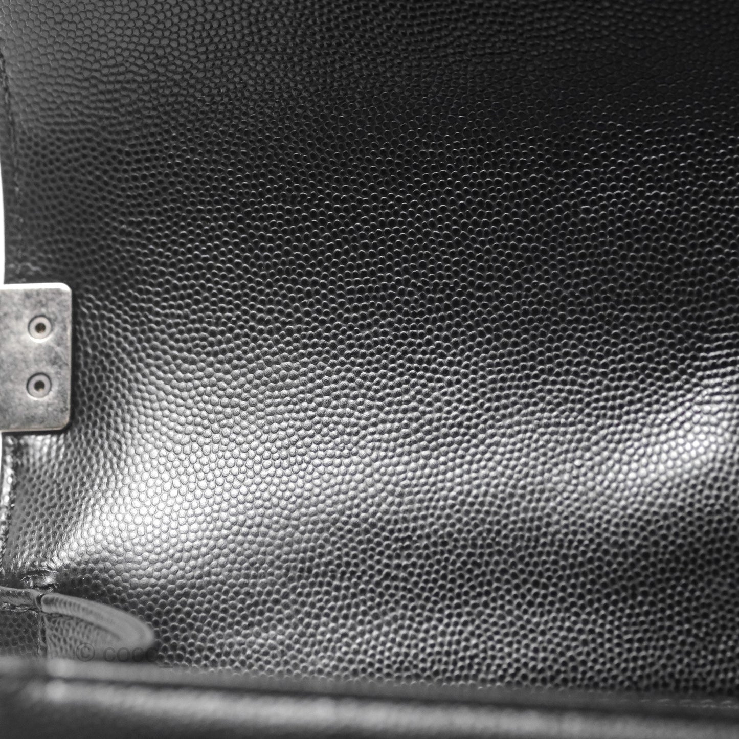 Chanel Medium Boy Quilted Black Caviar Ruthenium Hardware
