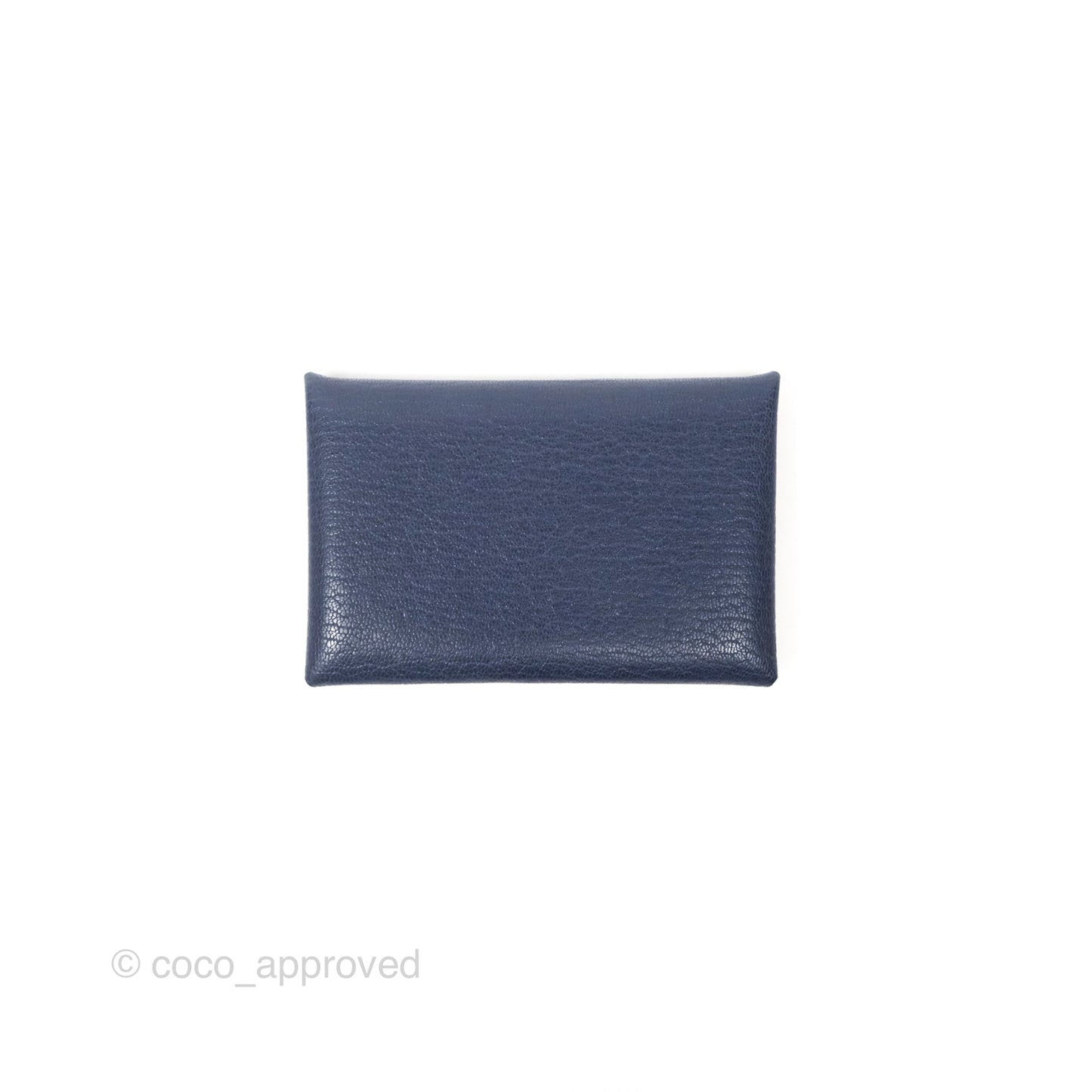 Hermès Calvi Card Holder Bleu Nuit 2Z Chevre Mysore