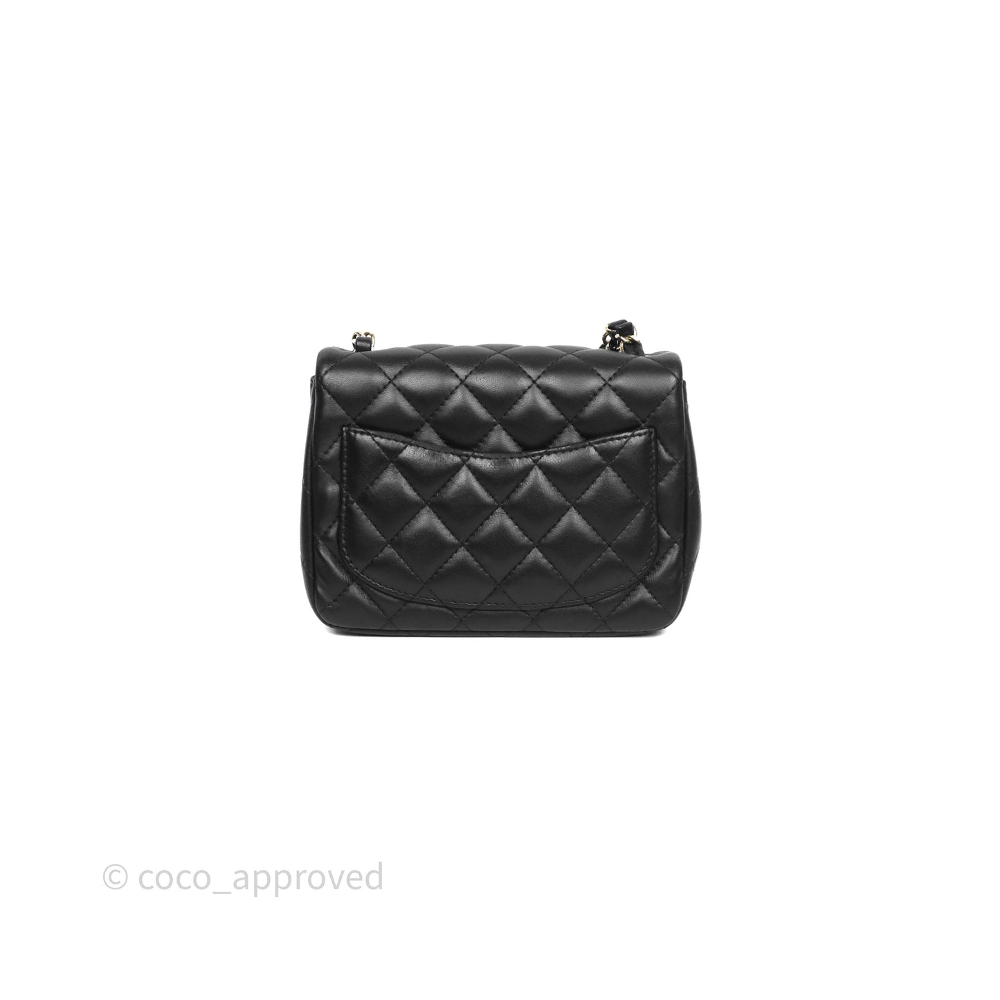 Chanel Mini Square Quilted Black Lambskin Gold Hardware