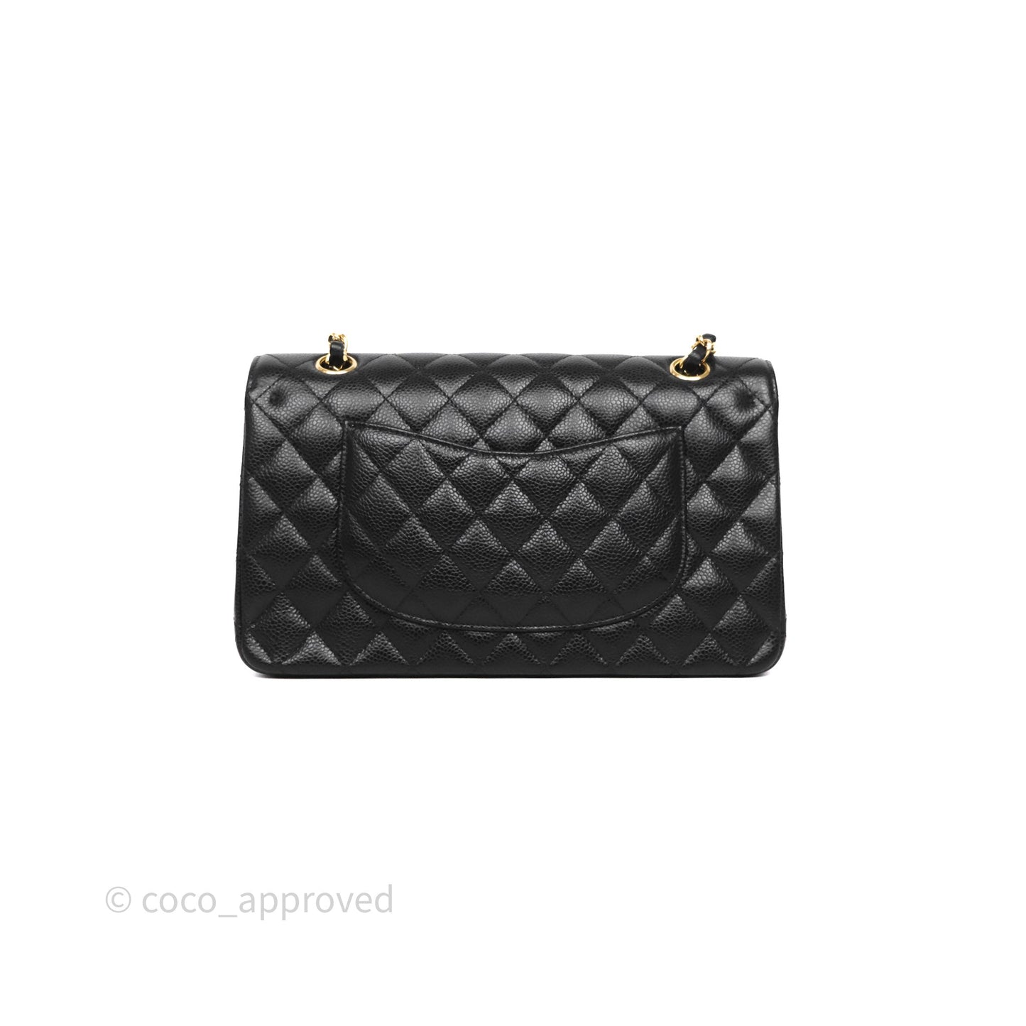 Chanel Classic M/L Medium Flap Quilted Black Caviar Gold Hardware