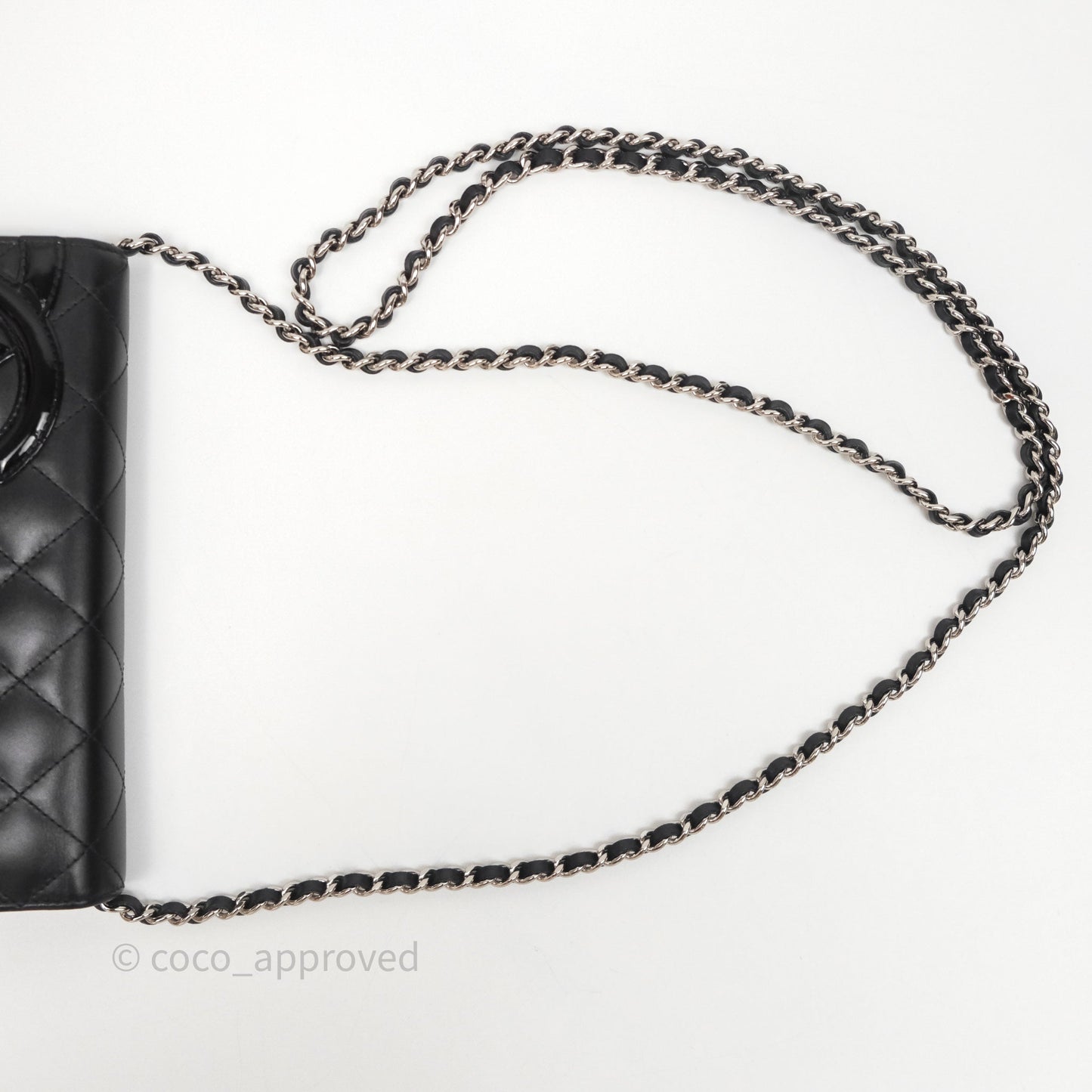 Chanel Quilted Cambon Wallet on Chain WOC Black Calfskin Silver Hardware