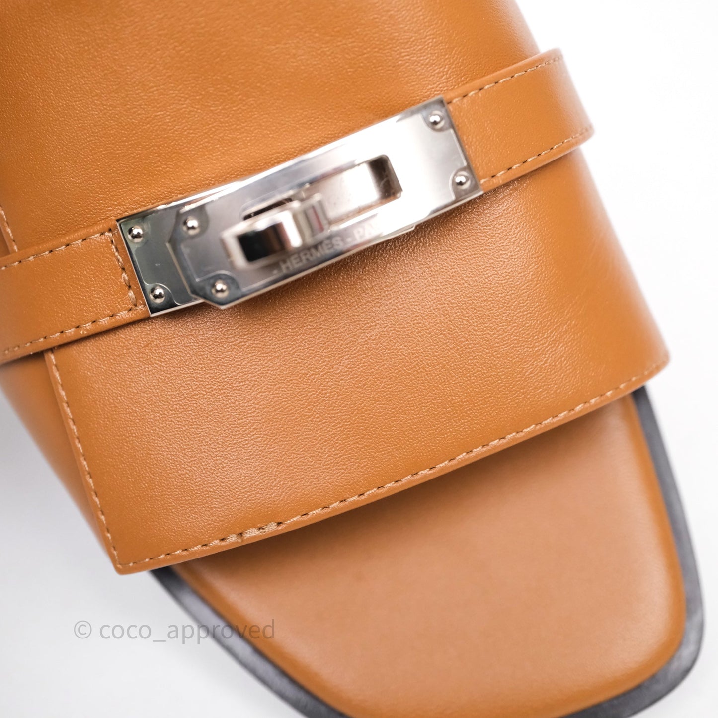 Hermès Giulia Sandals Gold 37 Palladium Hardware Size 36.5