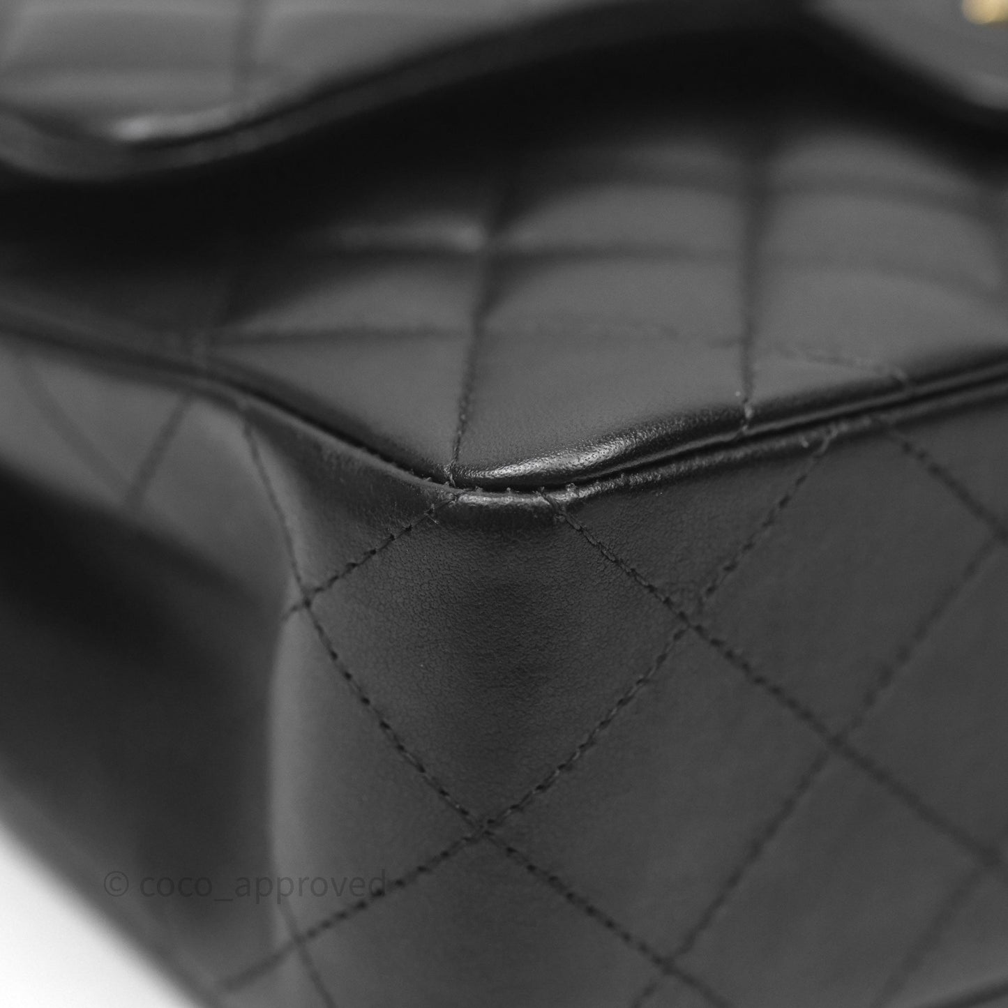 Chanel Small Classic Flap Quilted Black Lambskin Gold Hardware