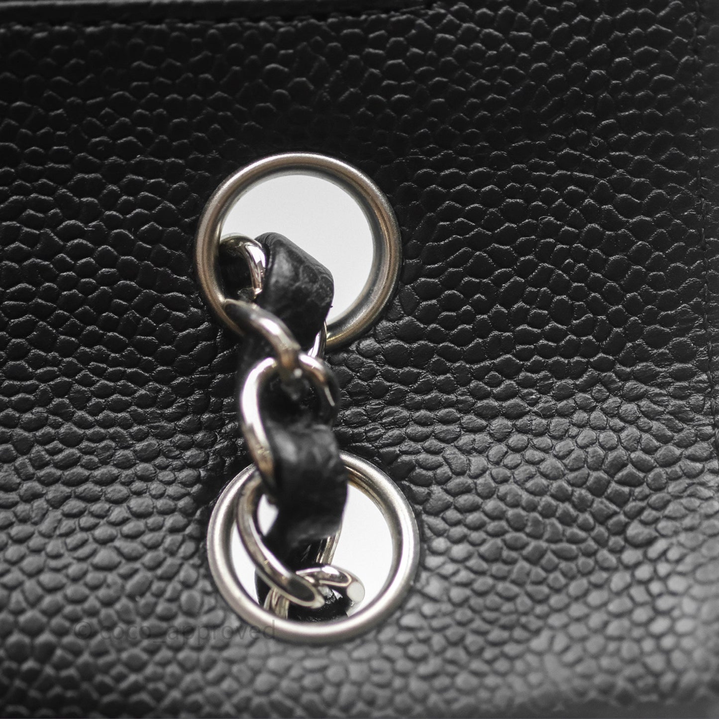 Chanel Classic M/L Medium Flap Quilted Black Caviar Silver Hardware