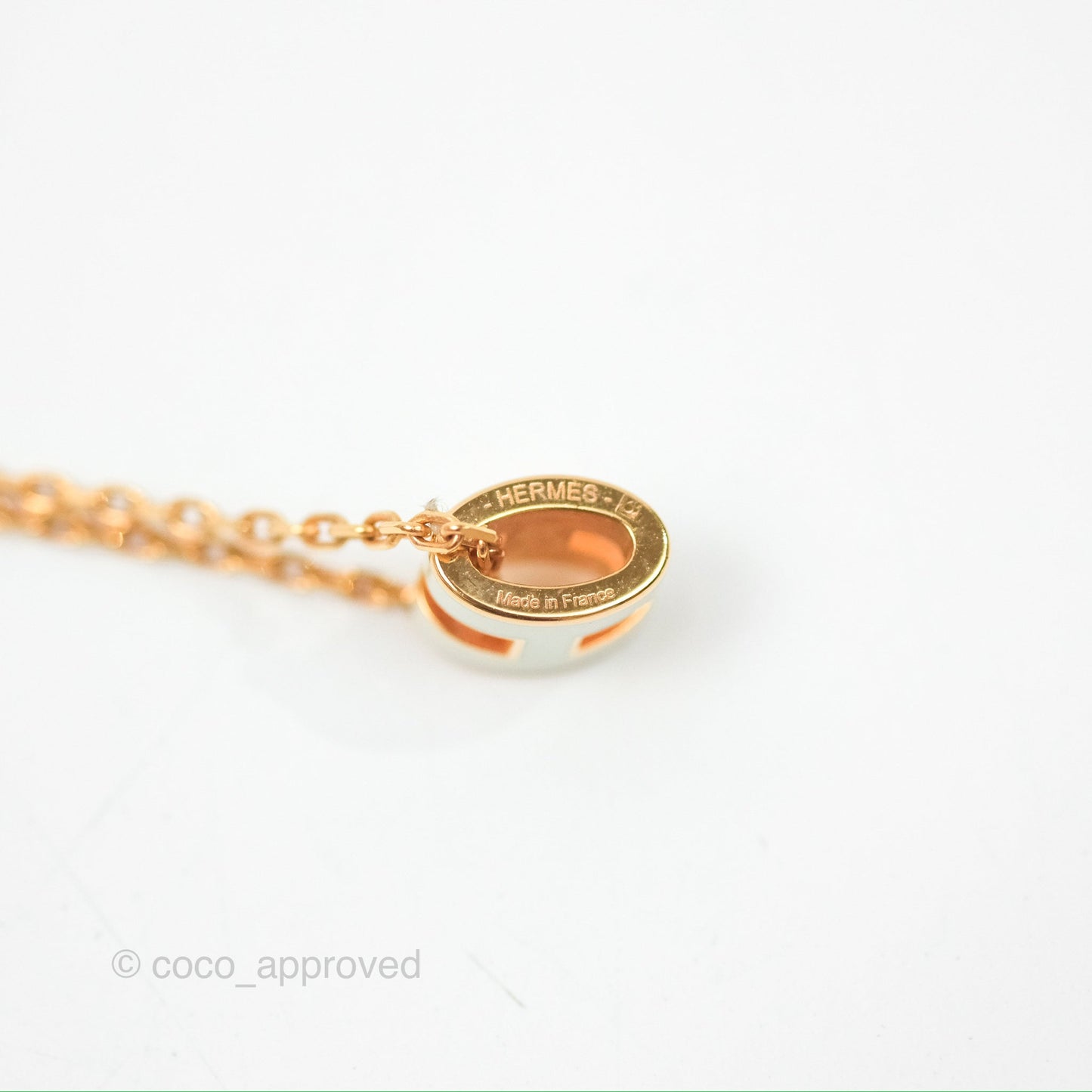 Hermès Mini Pop H Pendant Necklace Vert Fizz Rose Gold Hardware