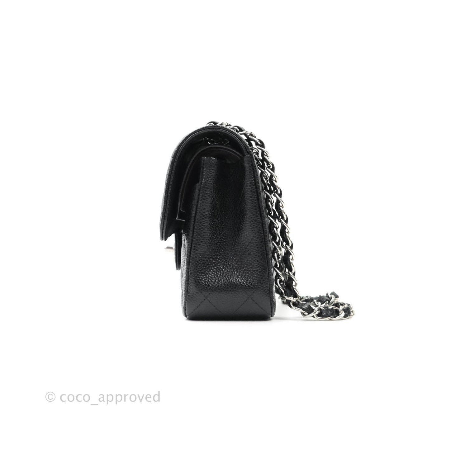 Chanel Classic Small S/M Flap Black Caviar Silver Hardware