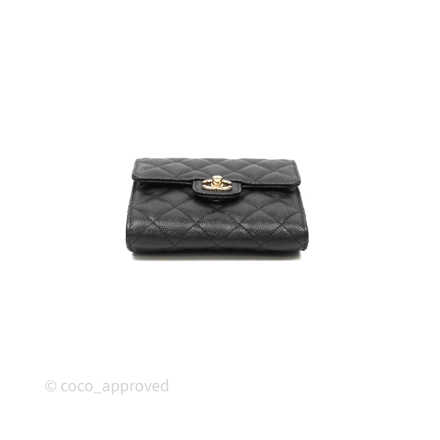 Chanel Quilted Mini Wallet on Chain WOC Black Caviar Gold Hardware