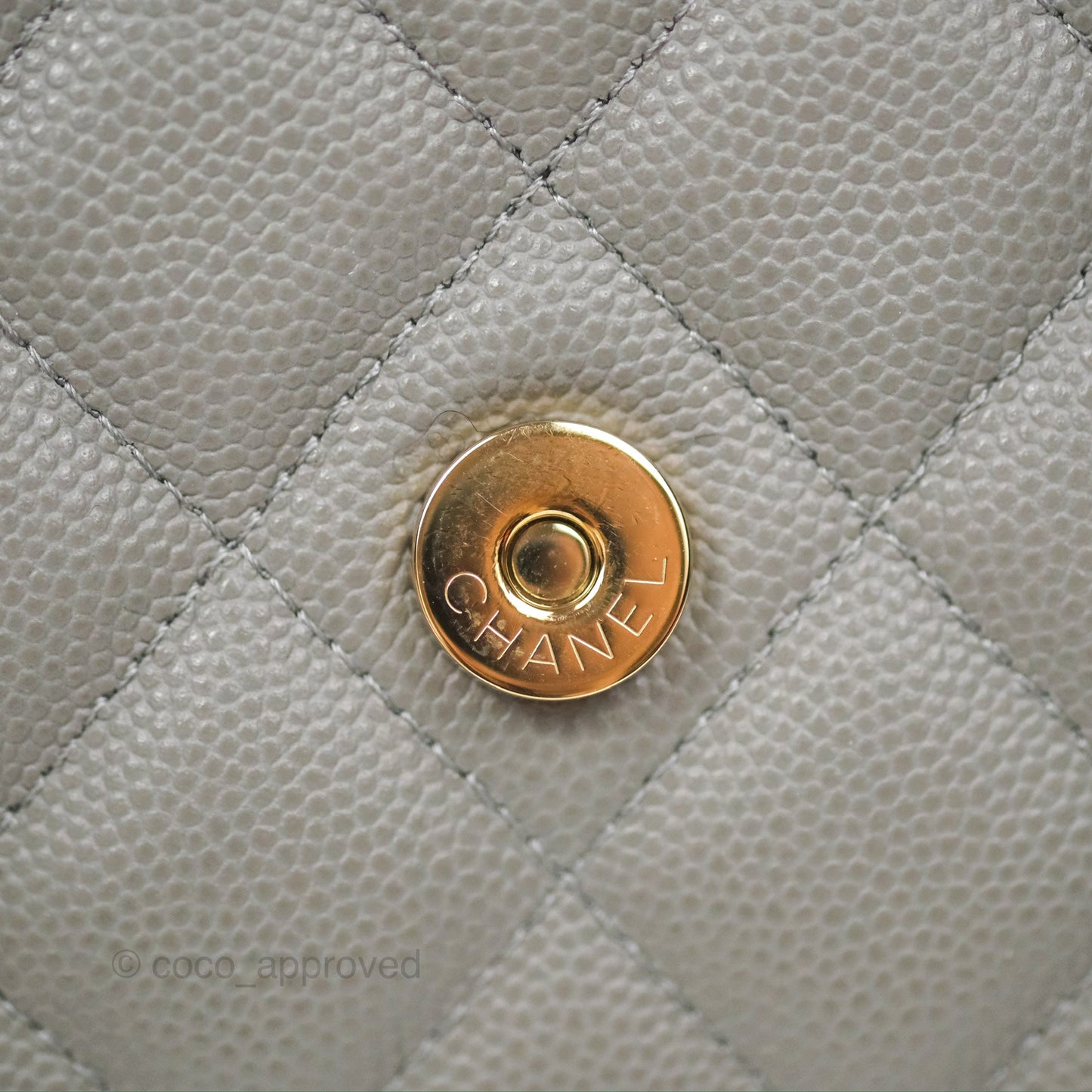 Chanel Classic Wallet on Chain WOC Quilted Grey Caviar Gold Hardware