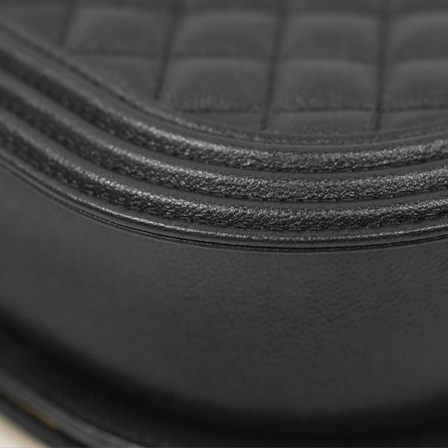 Chanel Boy Messenger Bag Black Caviar Aged Gold Hardware