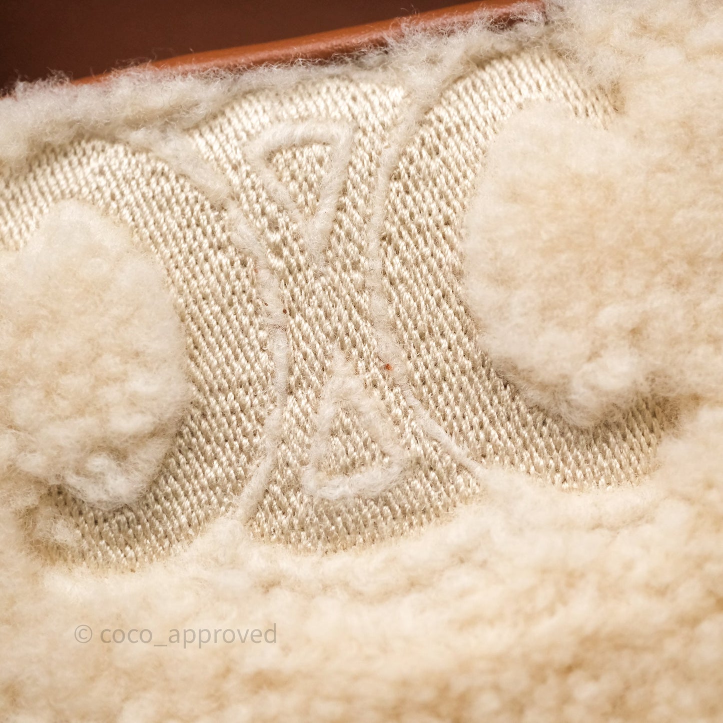 Celine Triomphe Shoulder Bag Beige Shearling