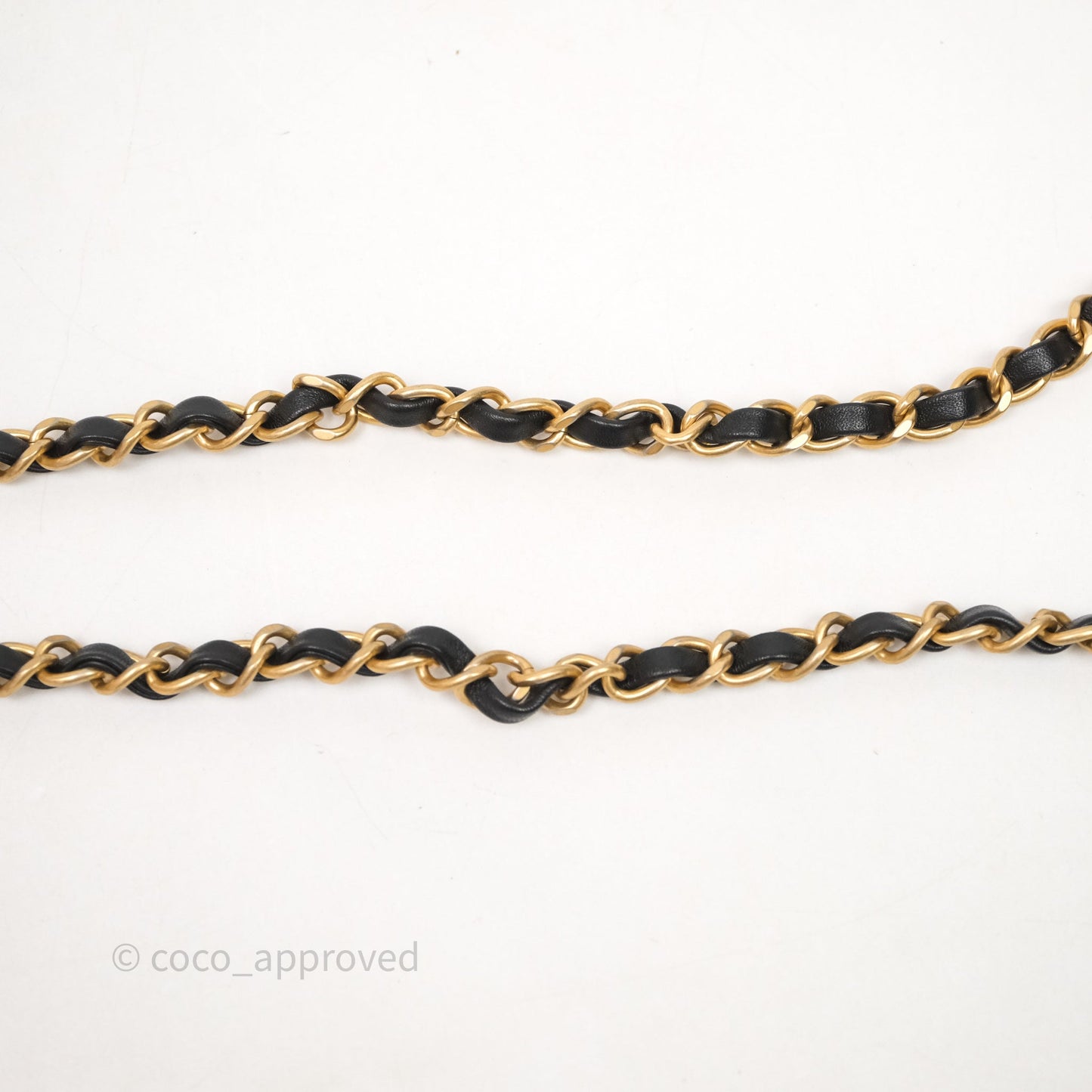 Chanel Pearl Chain Bag Black Calfskin Aged Gold Hardware