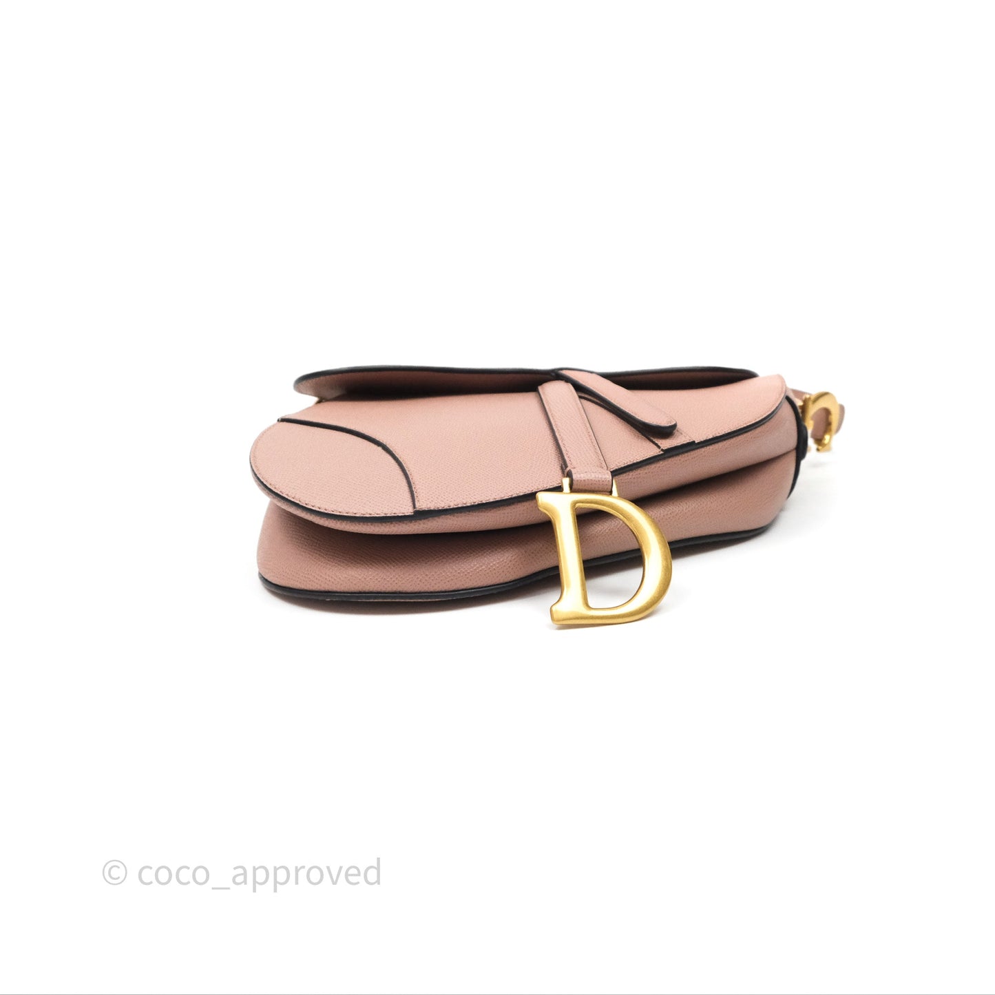 Christian Dior Saddle Bag Dusty Pink Grained Calfskin Gold Hardware