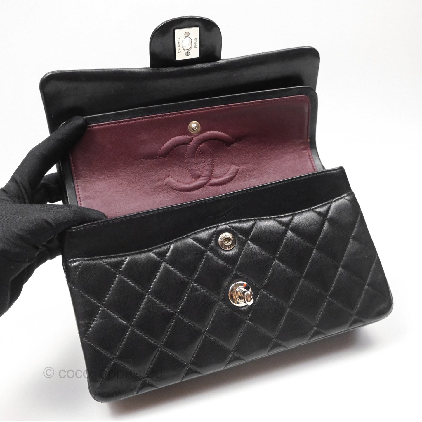 Chanel Small S/M Classic Flap Black Lambskin Silver Hardware