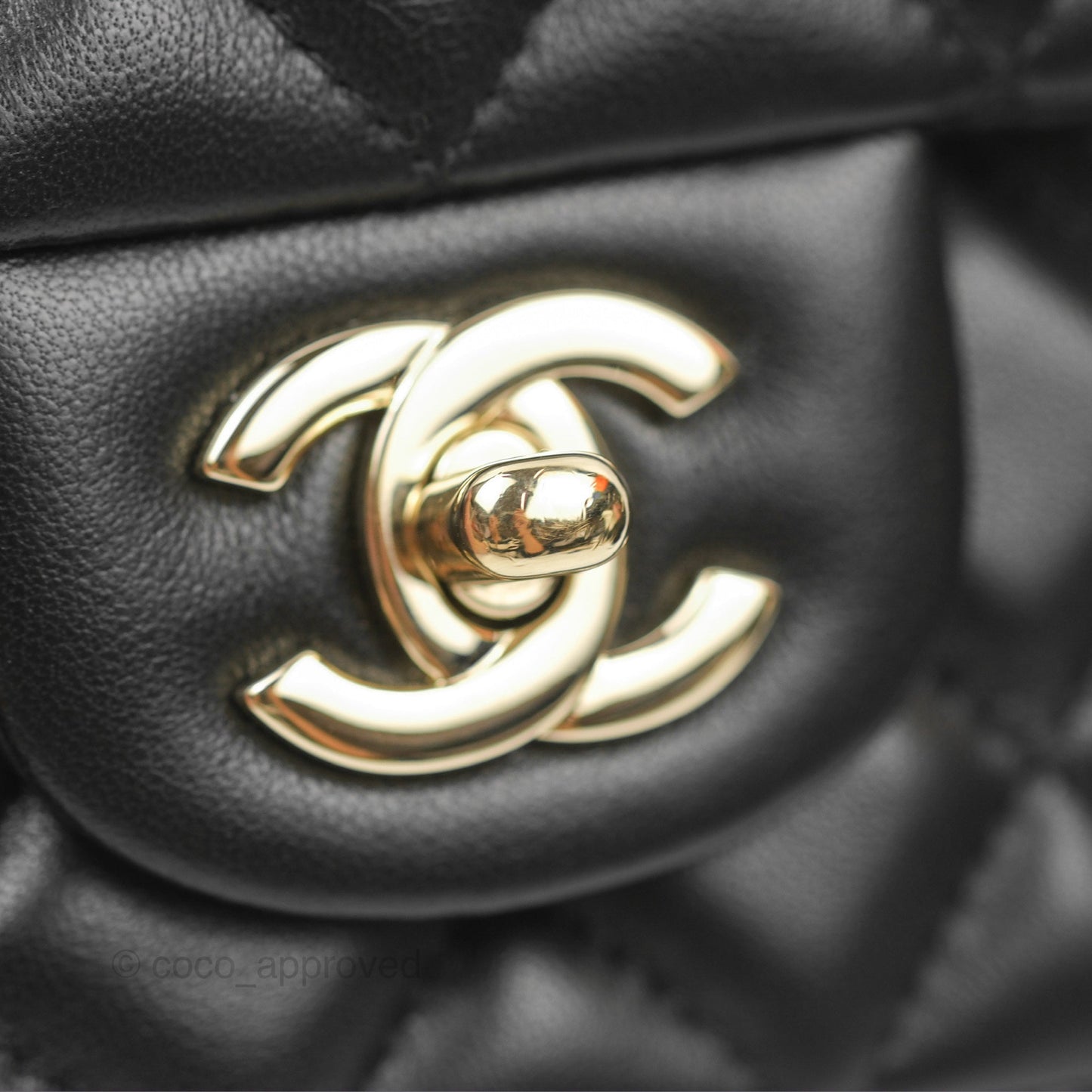 Chanel Quilted Mini Rectangular Black Lambskin Gold Hardware