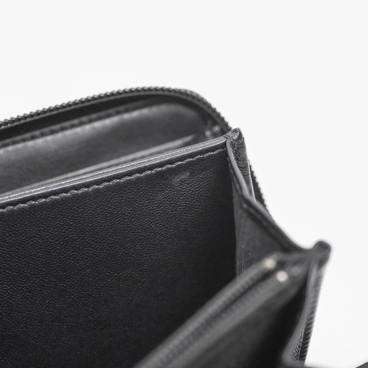 Chanel Boy Zip Long Wallet Black Lambskin Gold Hardware