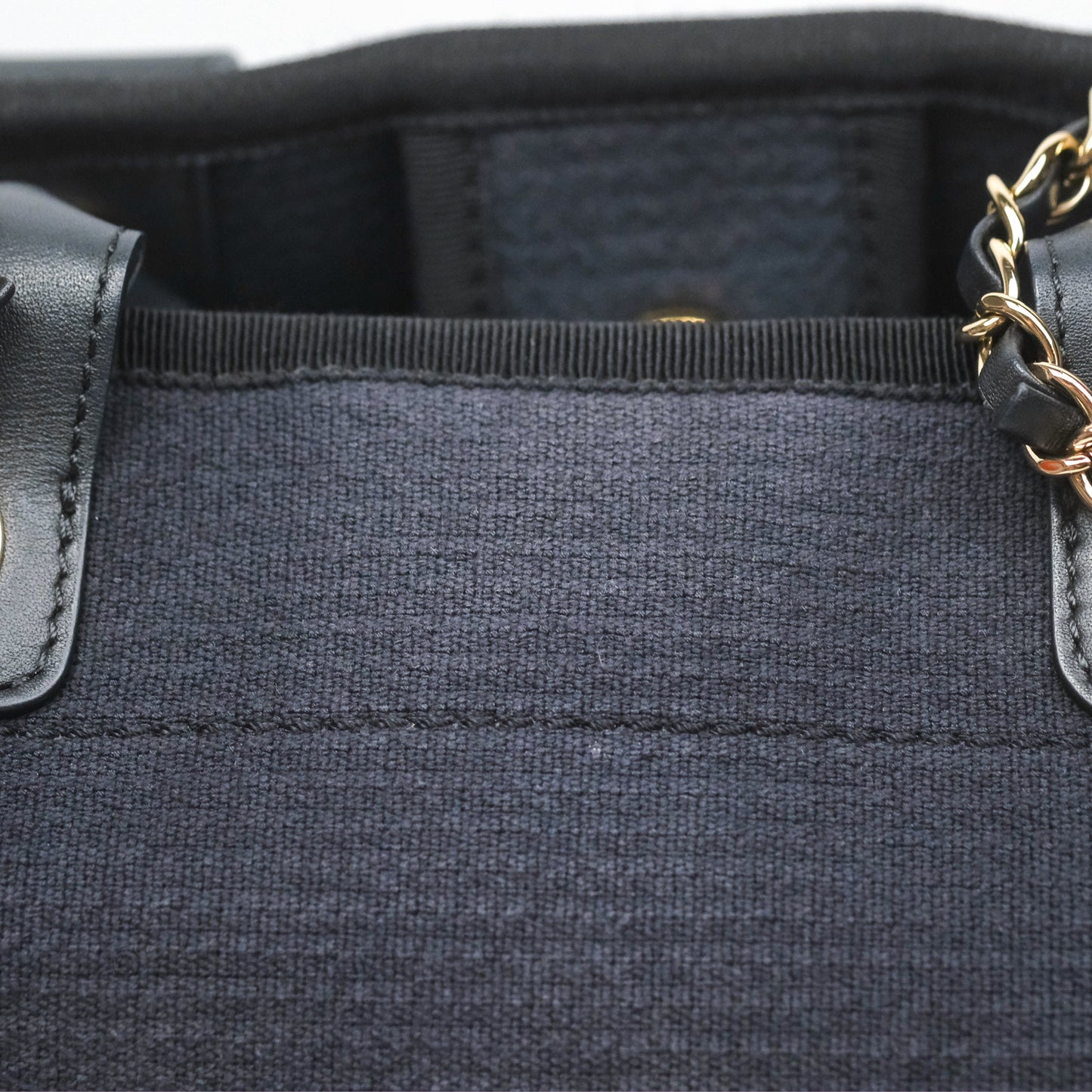 Chanel Medium Canvas Deauville Tote Navy Gold Hardware
