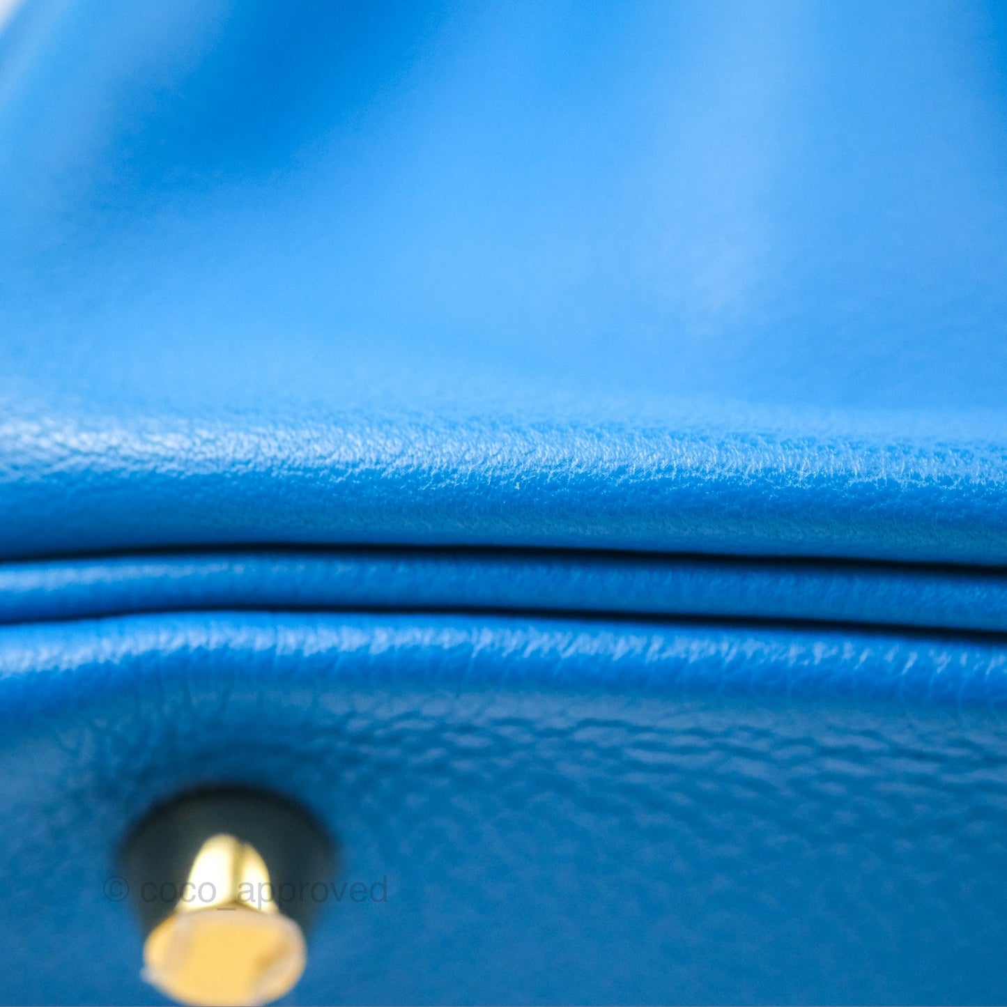 Hermès Retourne Kelly 28 Blue Evercolor Gold Hardware