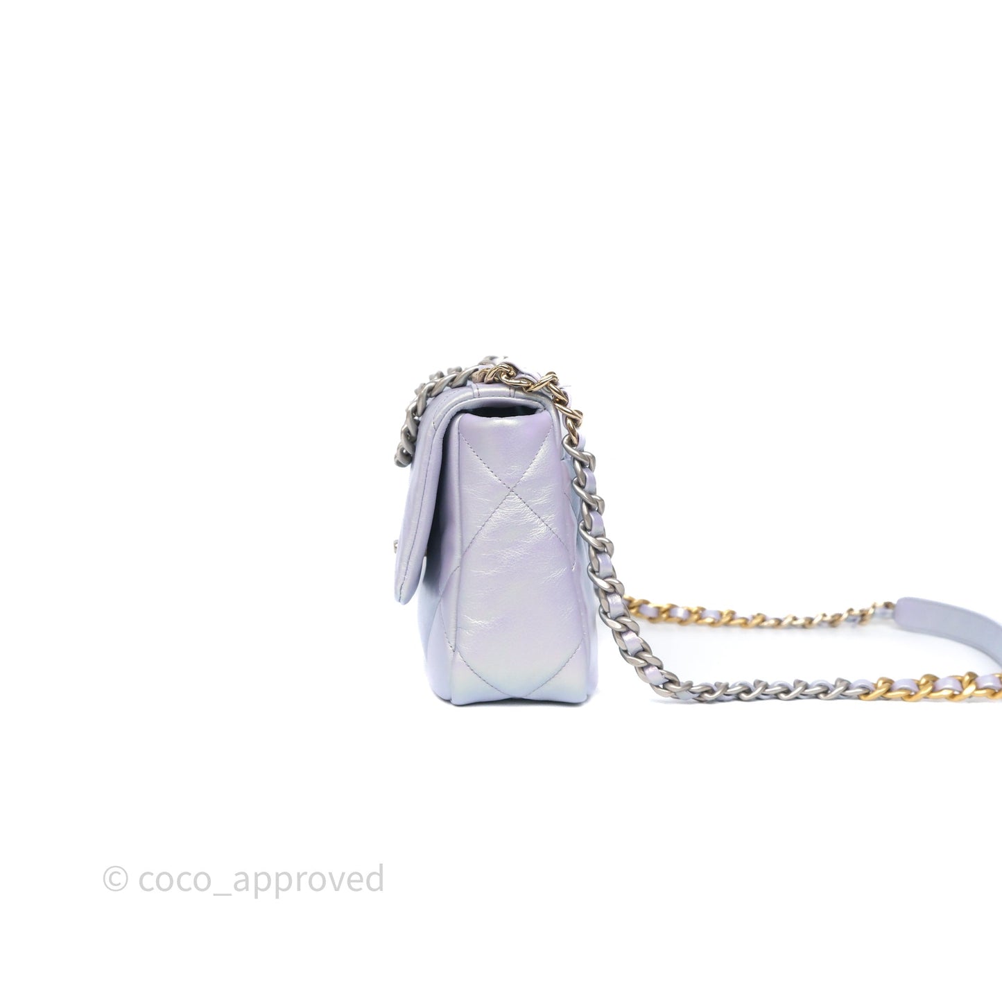 Chanel 19 Small Iridescent Purple Mixed Hardware