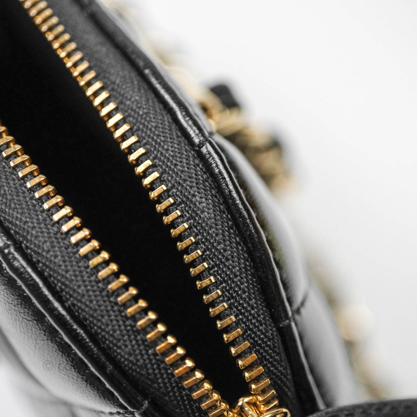Chanel Handle Clutch with Chain Black Shiny Lambskin Gold Hardware